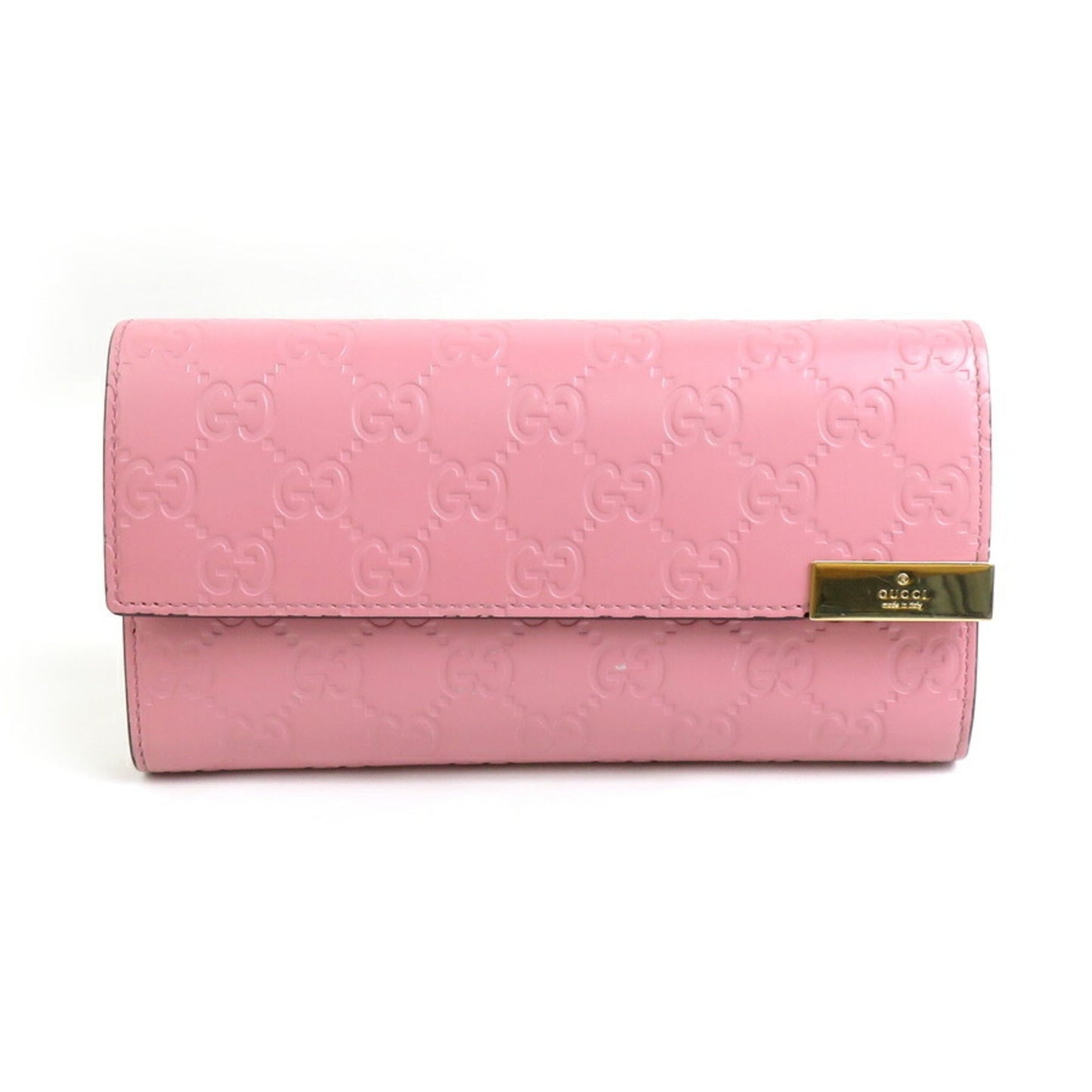 Gucci Pink Leather Long Wallet (Bi-Fold) ( )