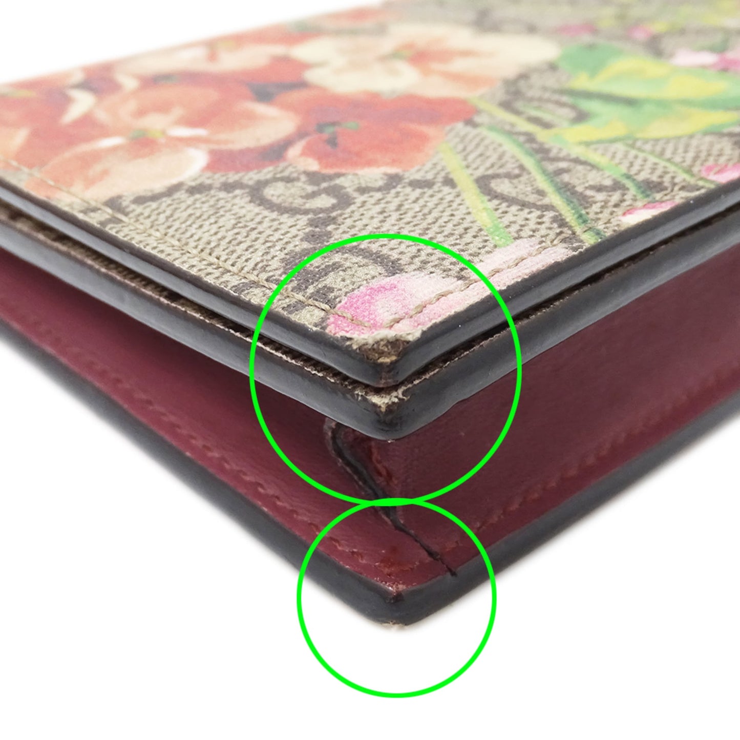Gucci Brown Pink Gg Supreme Chain/Shoulder Wallet ( )