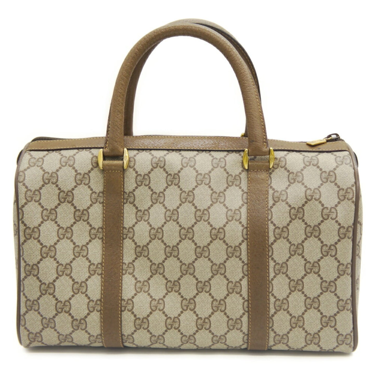 Gucci Beige Pvc Leather Boston Bag ( )