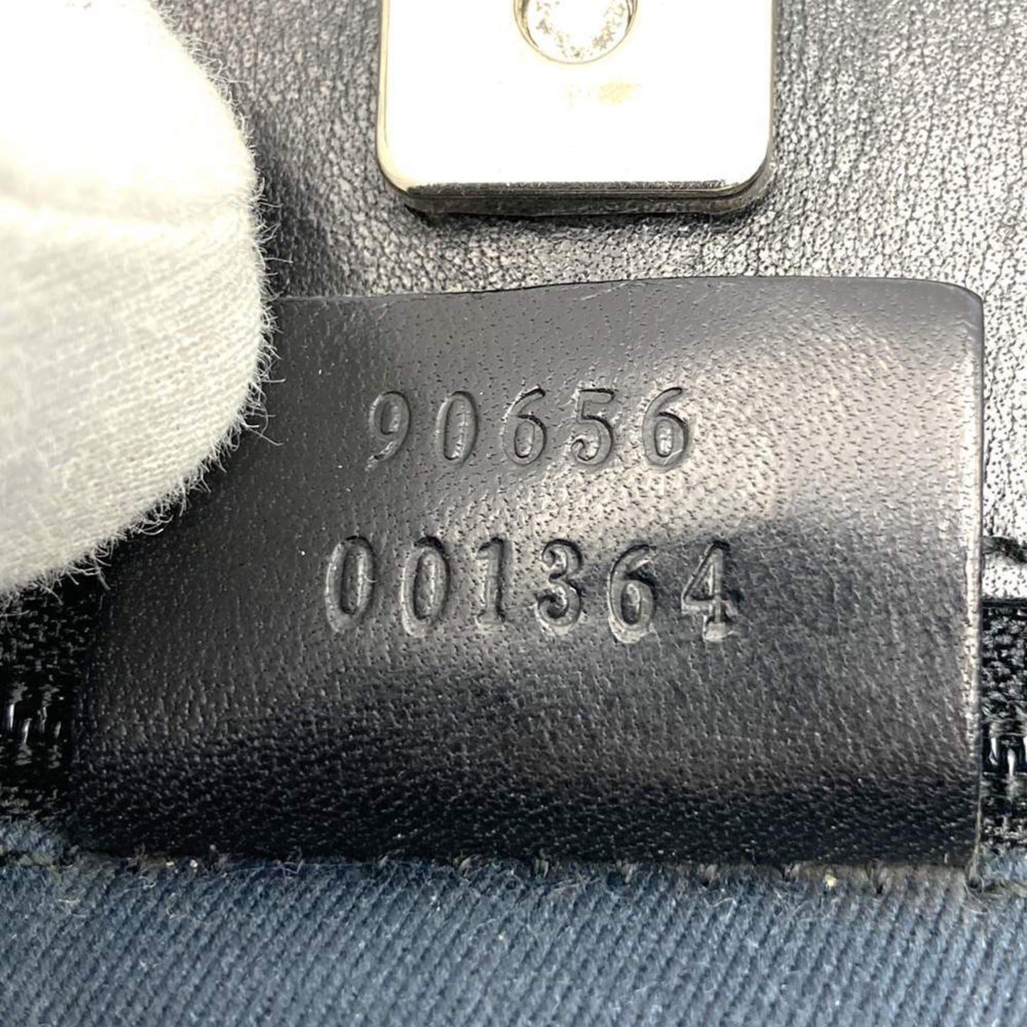 Gucci Black Denim Leather Shoulder Bag ( )