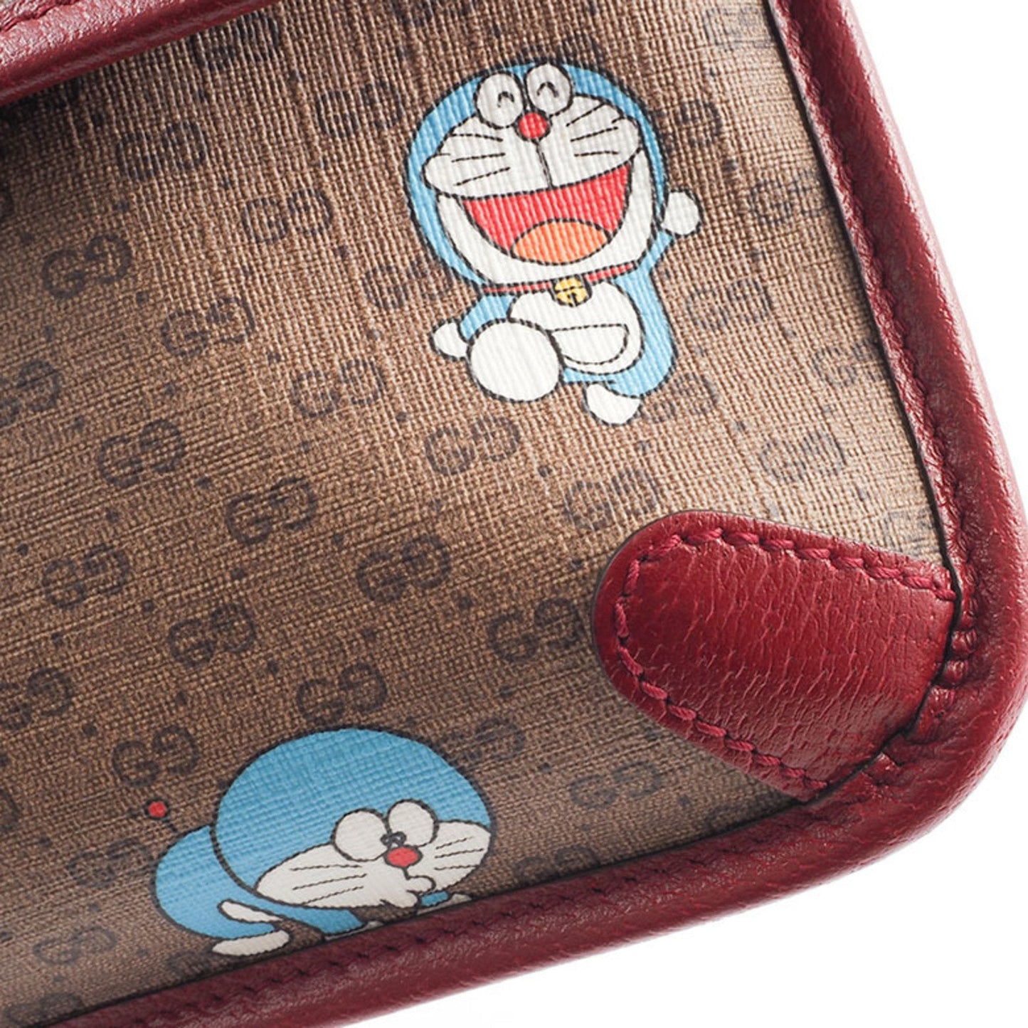Gucci Beige Bordeaux Pvc Leather Sling Bag ( )