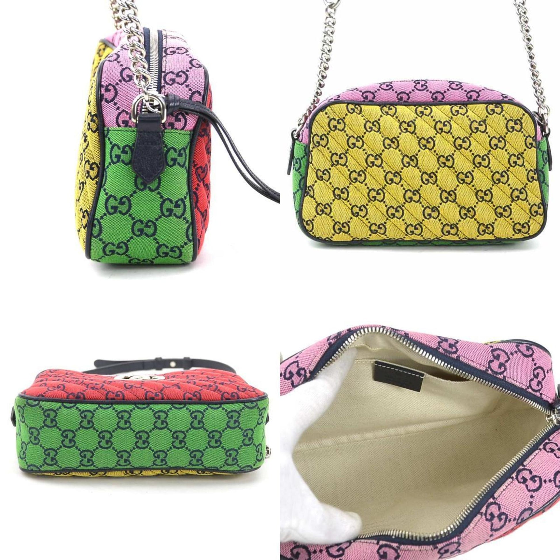 Gucci Leather Canvas Shoulder Bag