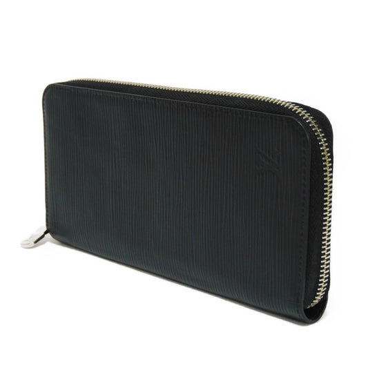 LOUIS VUITTON Long Wallet Zippy Vertical LV Logo Black RFID New Round Zipper Epi Noir M60965 Men's Billfold