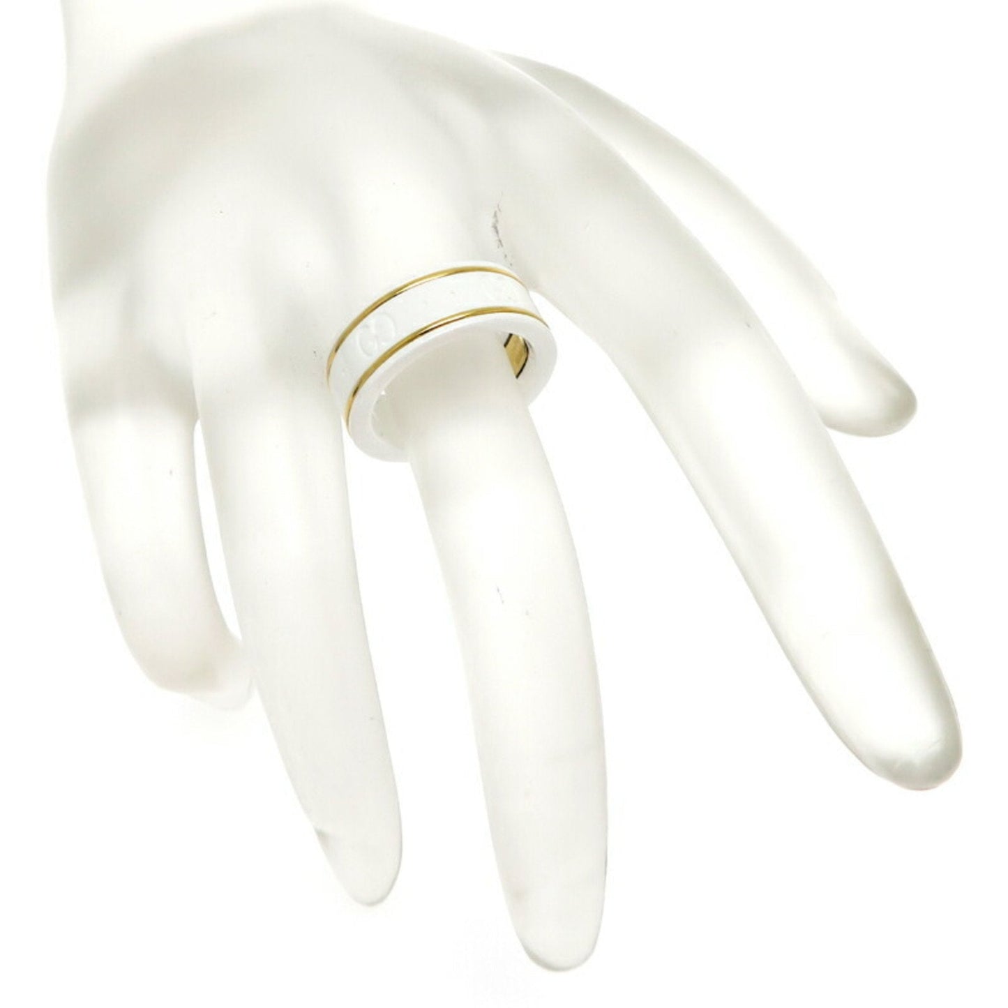 Gucci White Yellow Gold Yellow Gold (18K) Ceramic Band Ring ( )