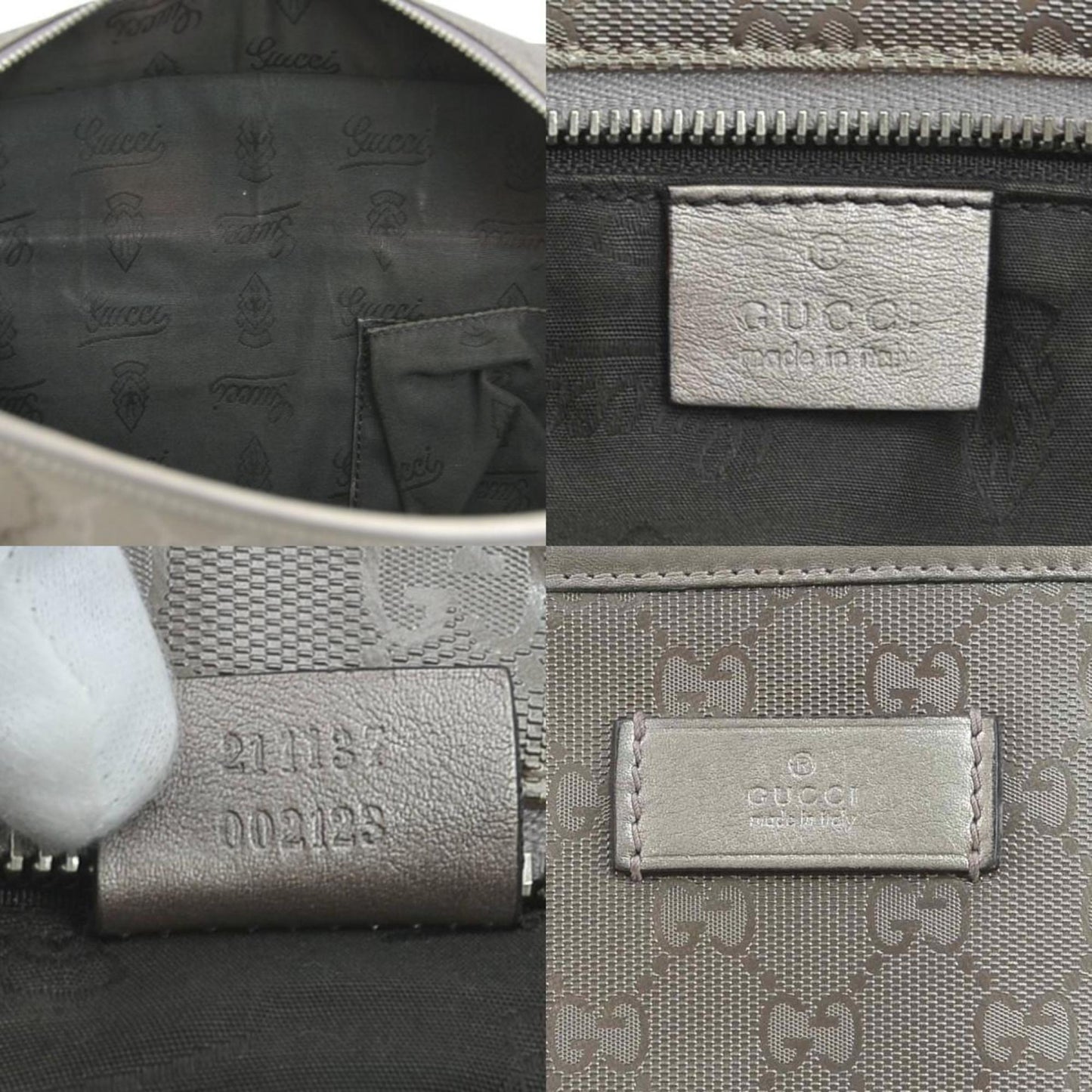 Gucci Gg ImprimÃ© Metallic Brown Gg ImprimÃ© Handbag ( )