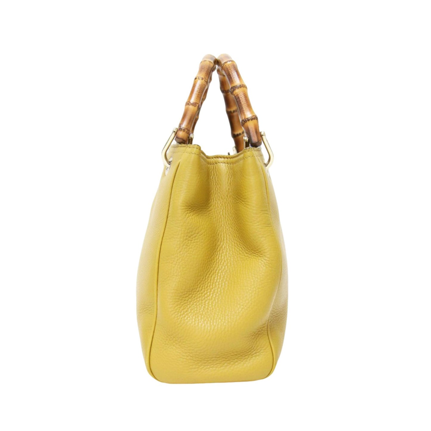 Gucci Mustard Leather Canvas Handbag Shoulder Bag ( )