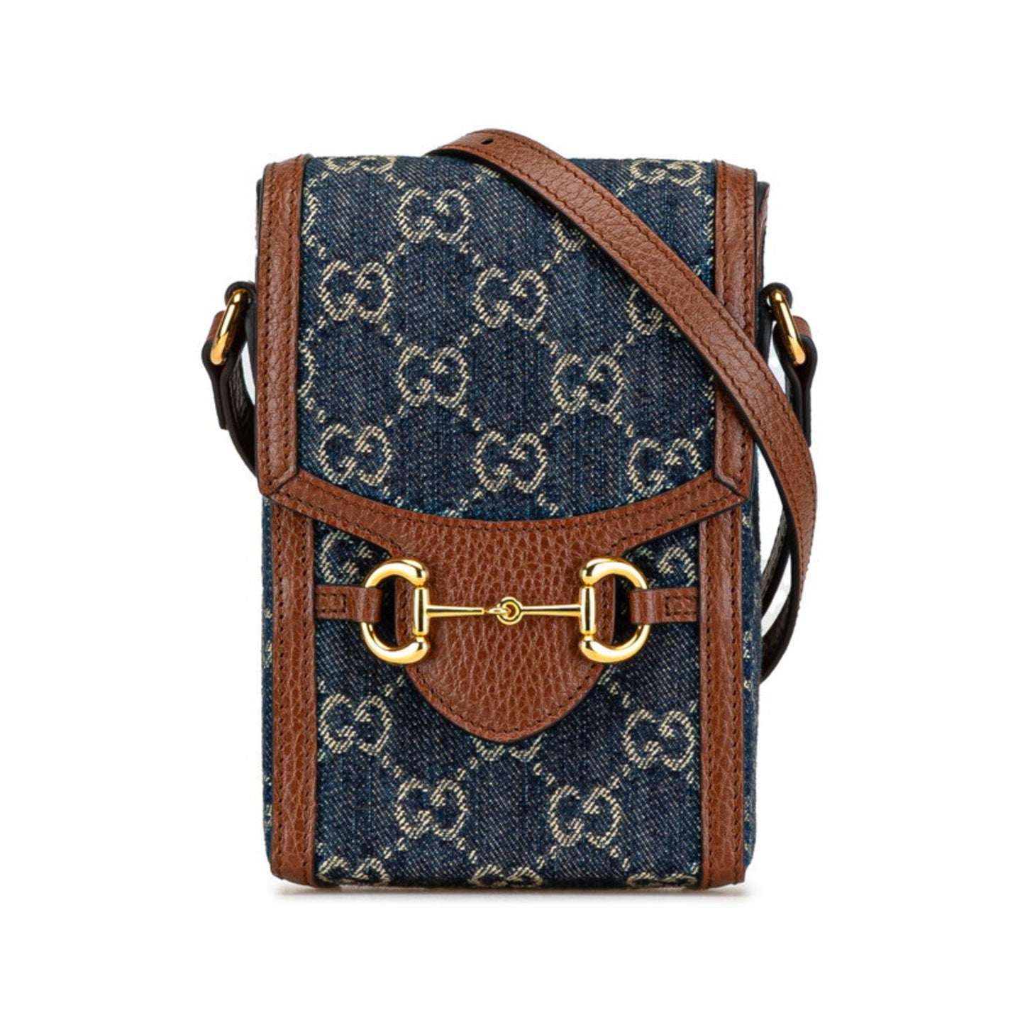 Gucci Brown Canvas Leather Shoulder Bag ( )