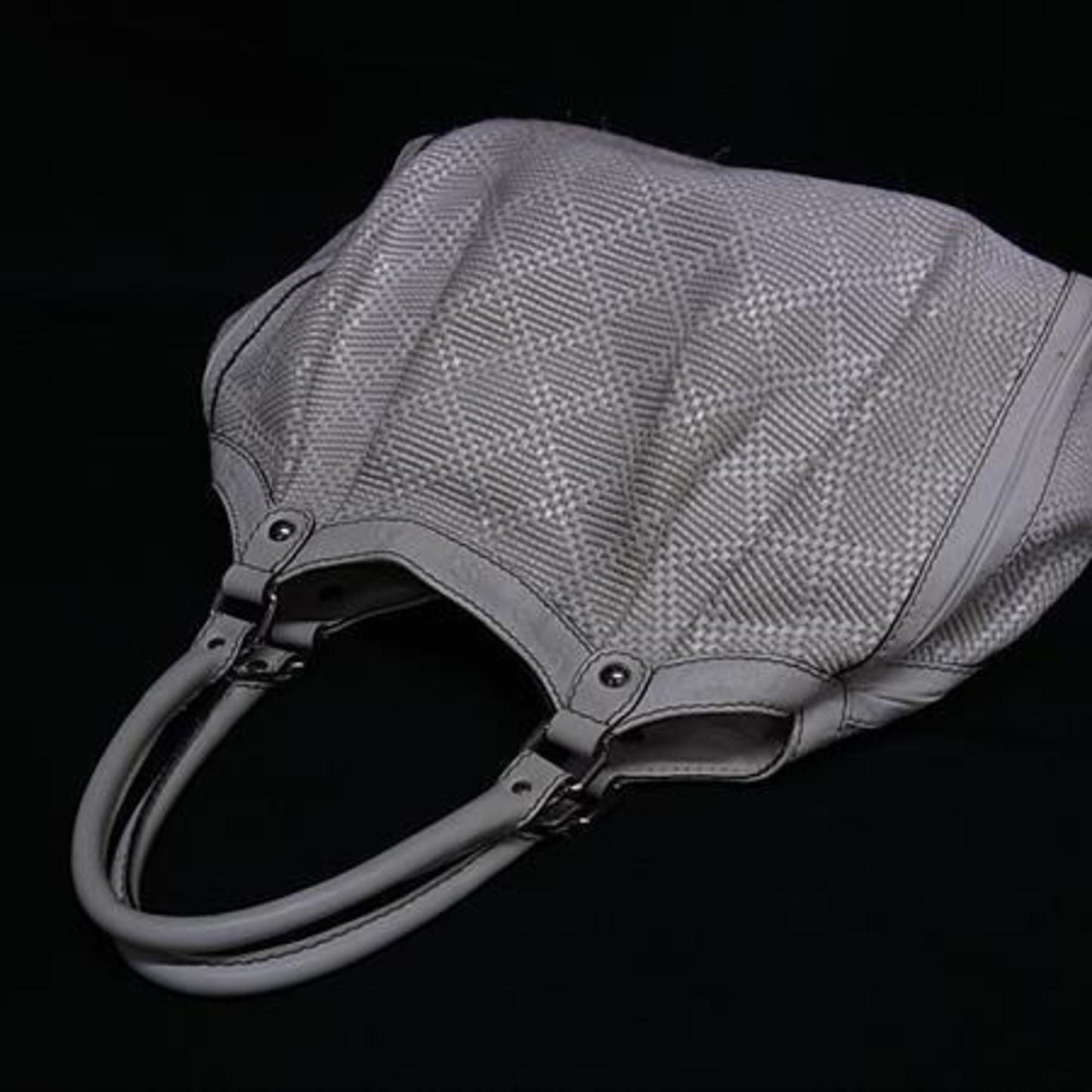 Gucci Ivory Straw Leather Handbag Shoulder Bag Tote Bag ( )