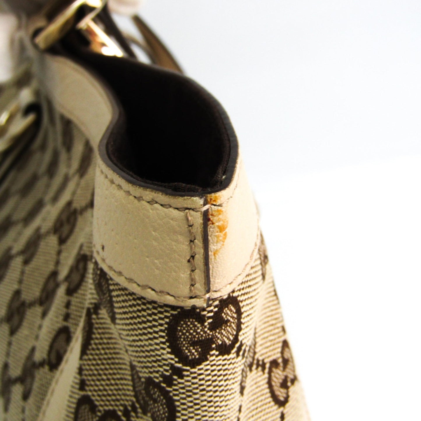 Gucci Gg Canvas Beige Cream Gg Canvas Leather Tote Bag ( )