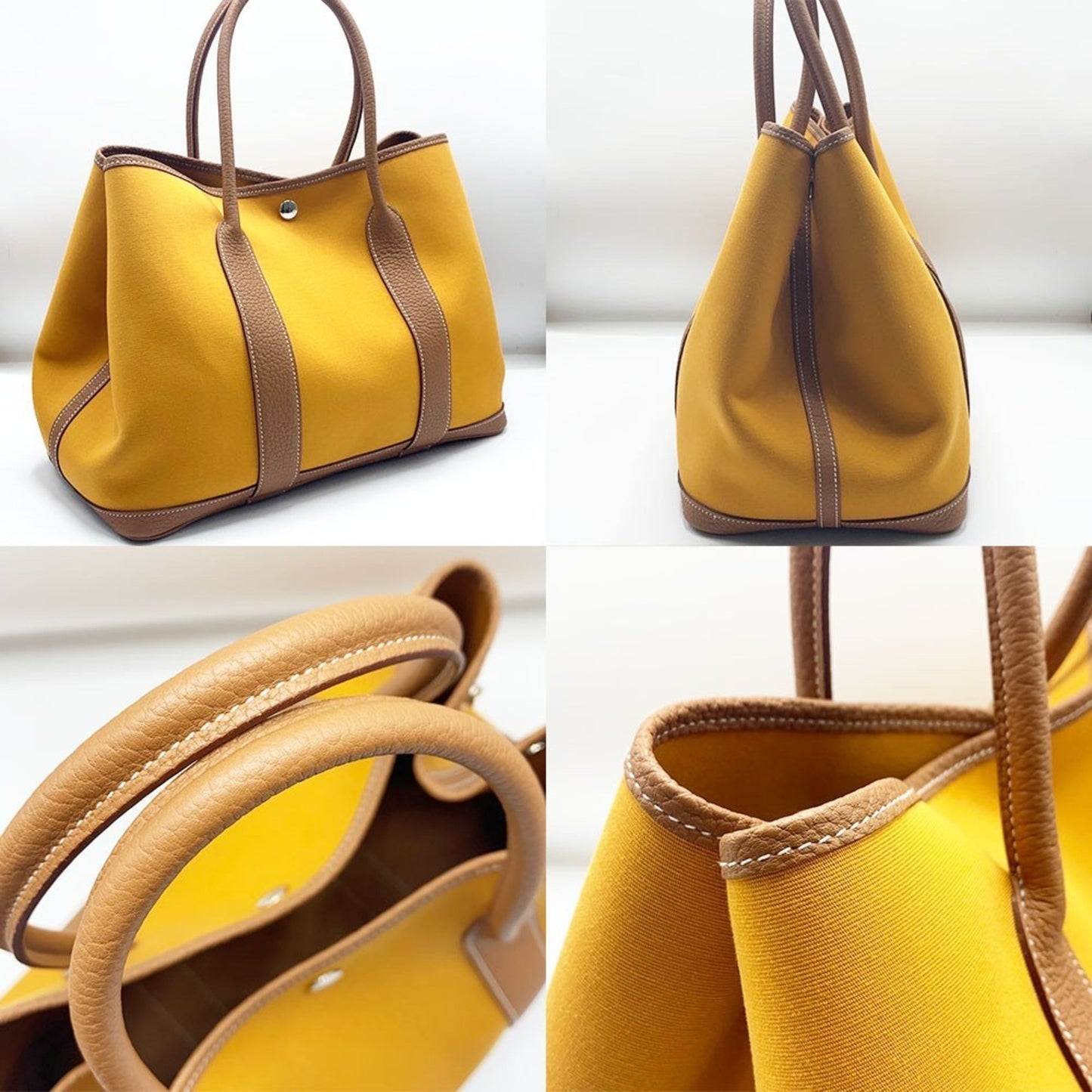 Hermes Gold Toile Officier Negonda Leather Tote Bag ( )