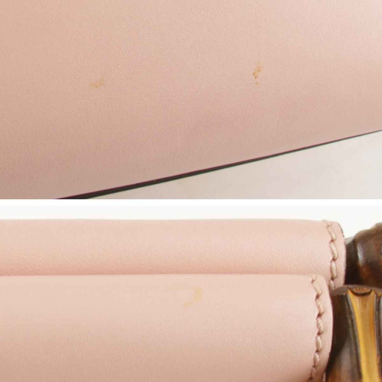 Gucci Bamboo Pink Leather Handbag ( )