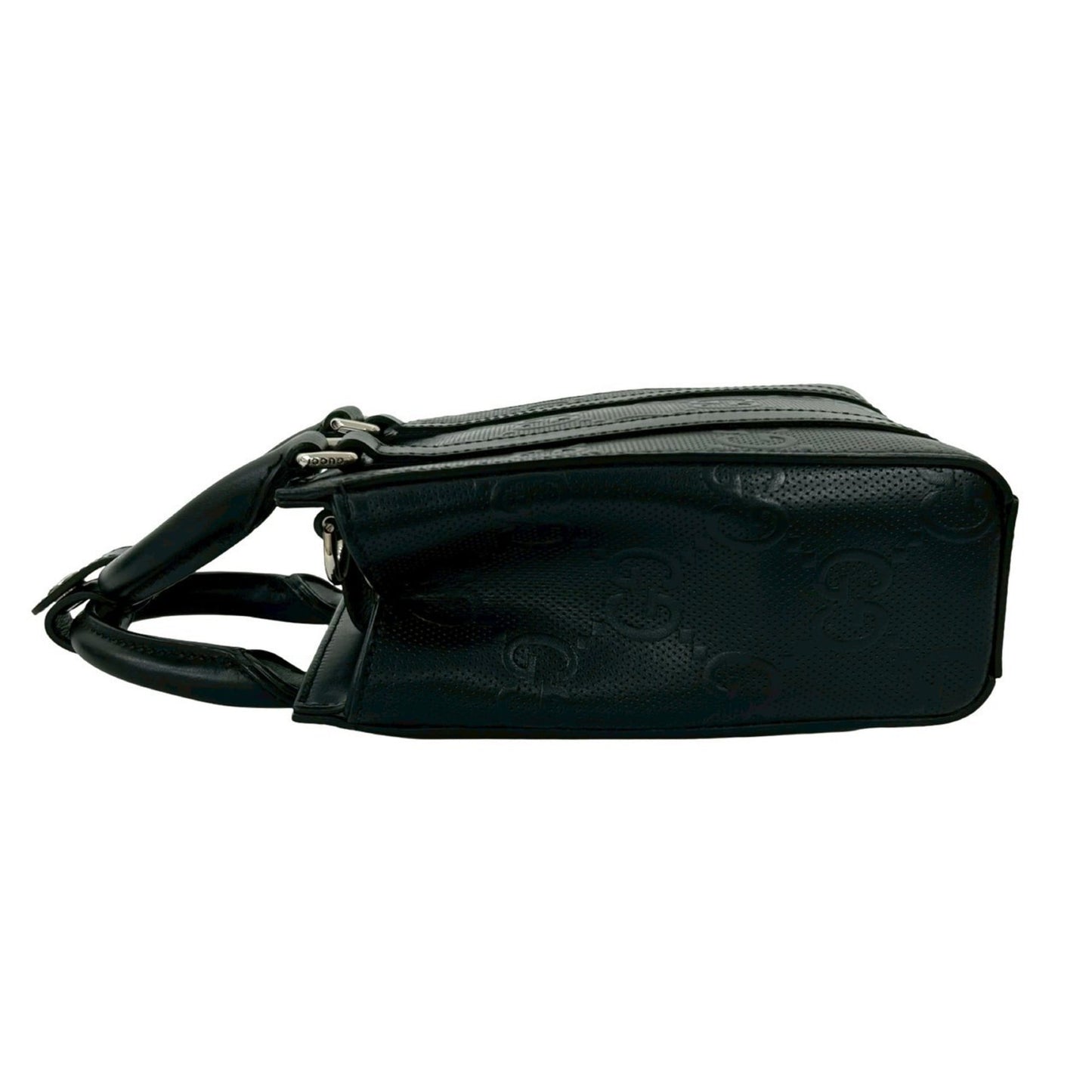 Gucci Black Leather Handbag Shoulder Bag Tote Bag ( )