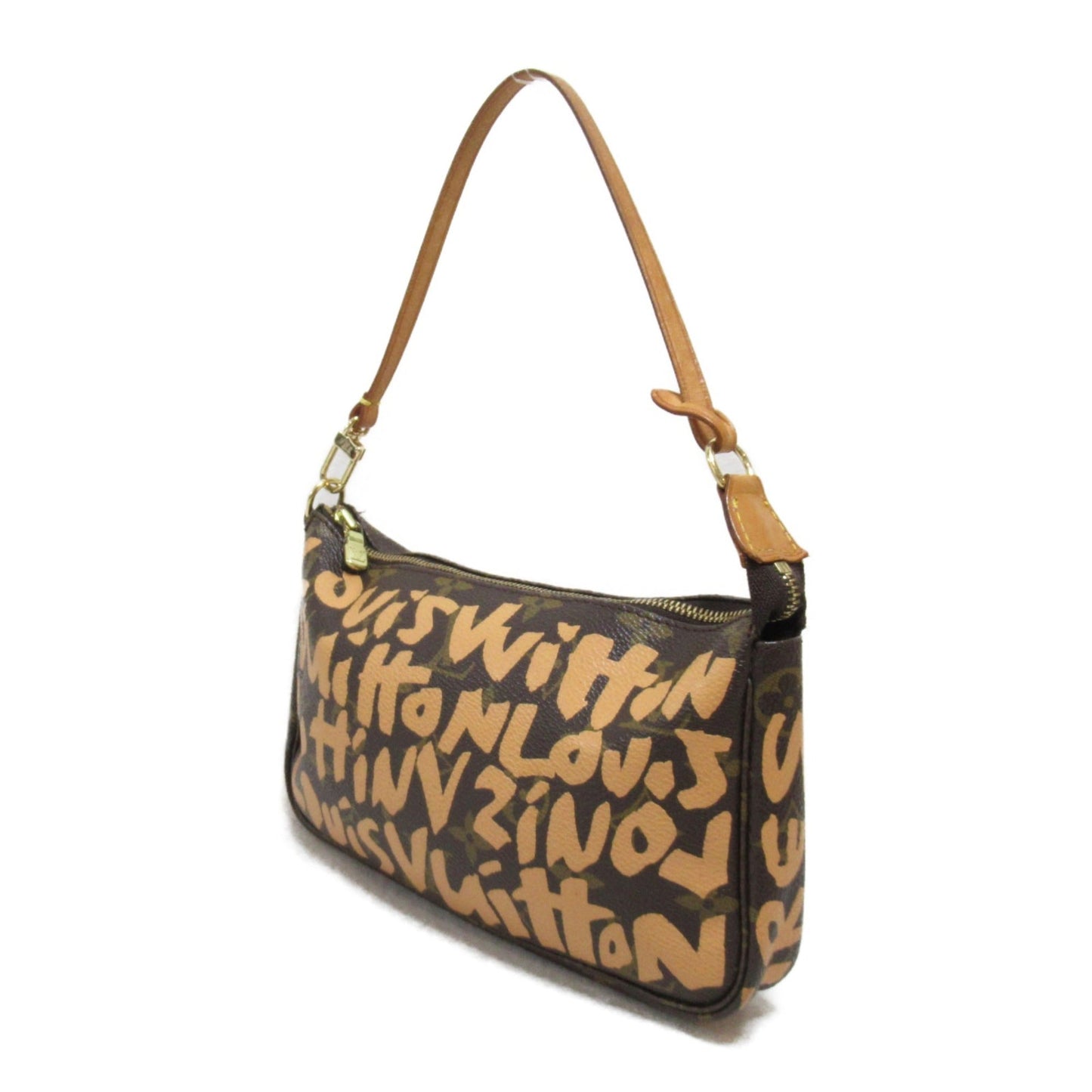 LOUIS VUITTON Graffiti Pochette Accessoires Brown leather Monogram / Graffiti Clutch