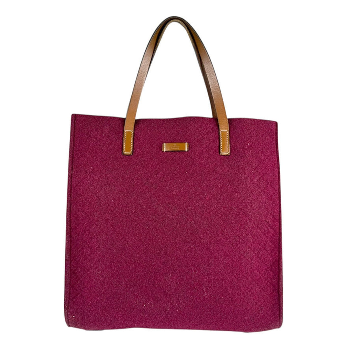 Gucci Bordeaux Brown Felt Leather Handbag ( )