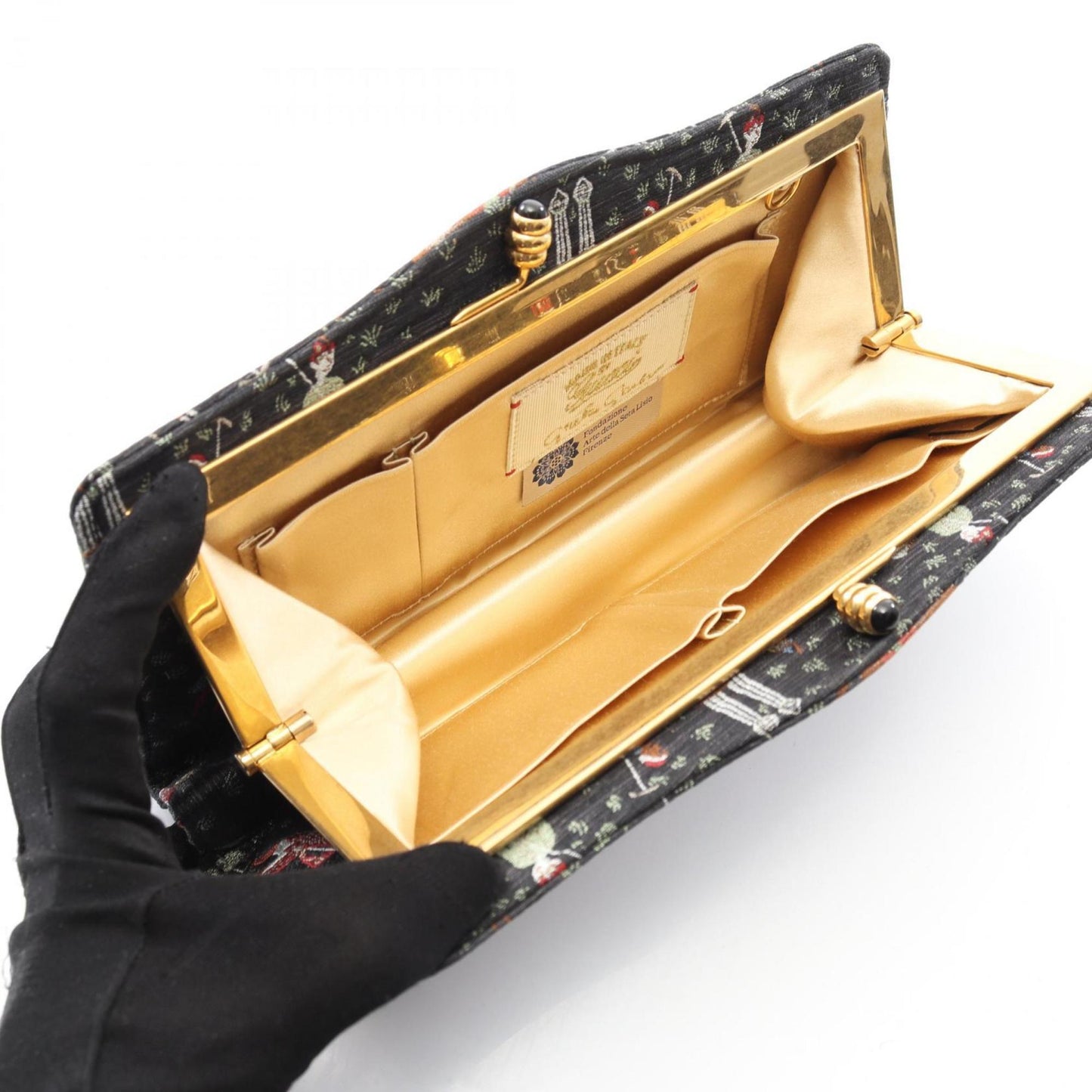 Gucci Black Multi-Color Canvas Clutch Bag ( )