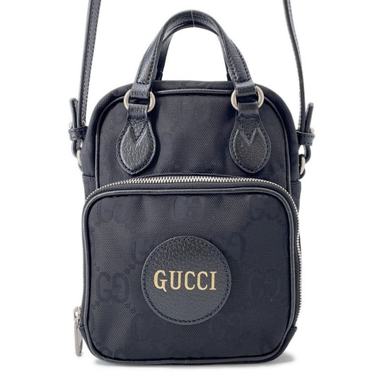 Gucci Black Nylon Leather Handbag Shoulder Bag ( )