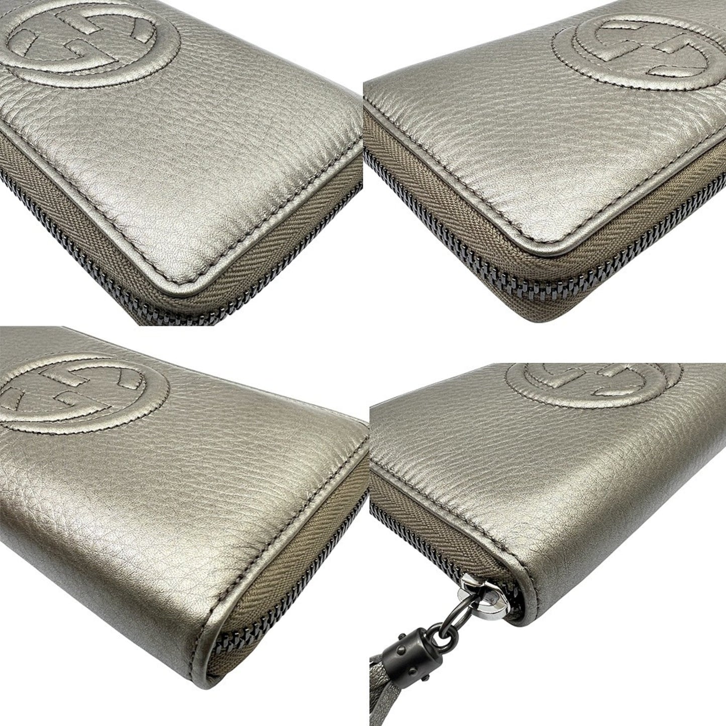 Gucci Metallic Gold Leather Long Wallet (Bi-Fold) ( )