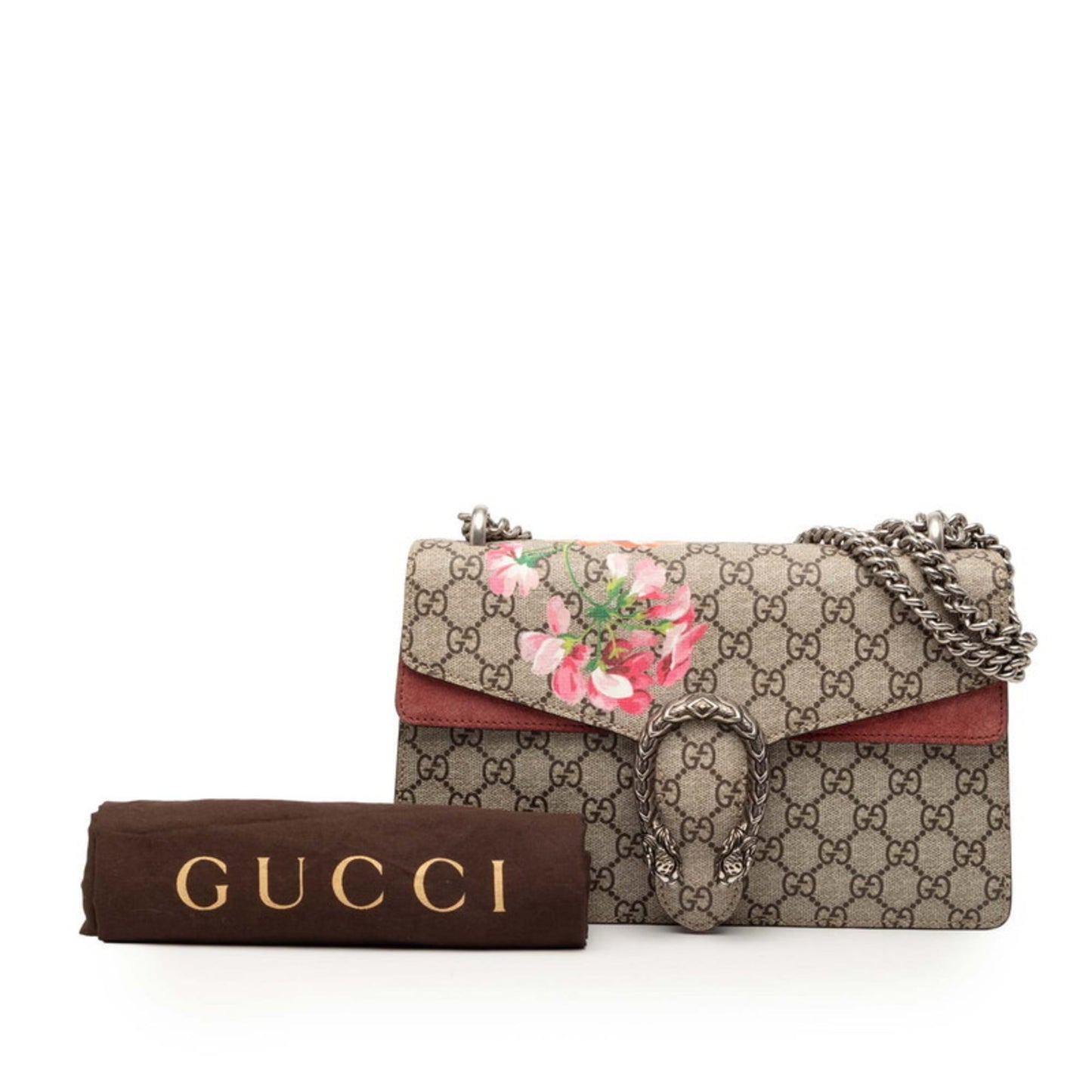 Gucci Beige Red Color Pvc Suede Shoulder Bag ( )