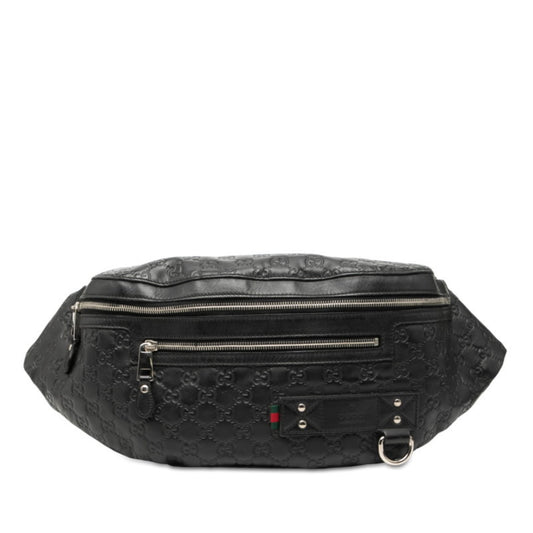 Gucci Guccissima Black Leather Sling Bag ( )