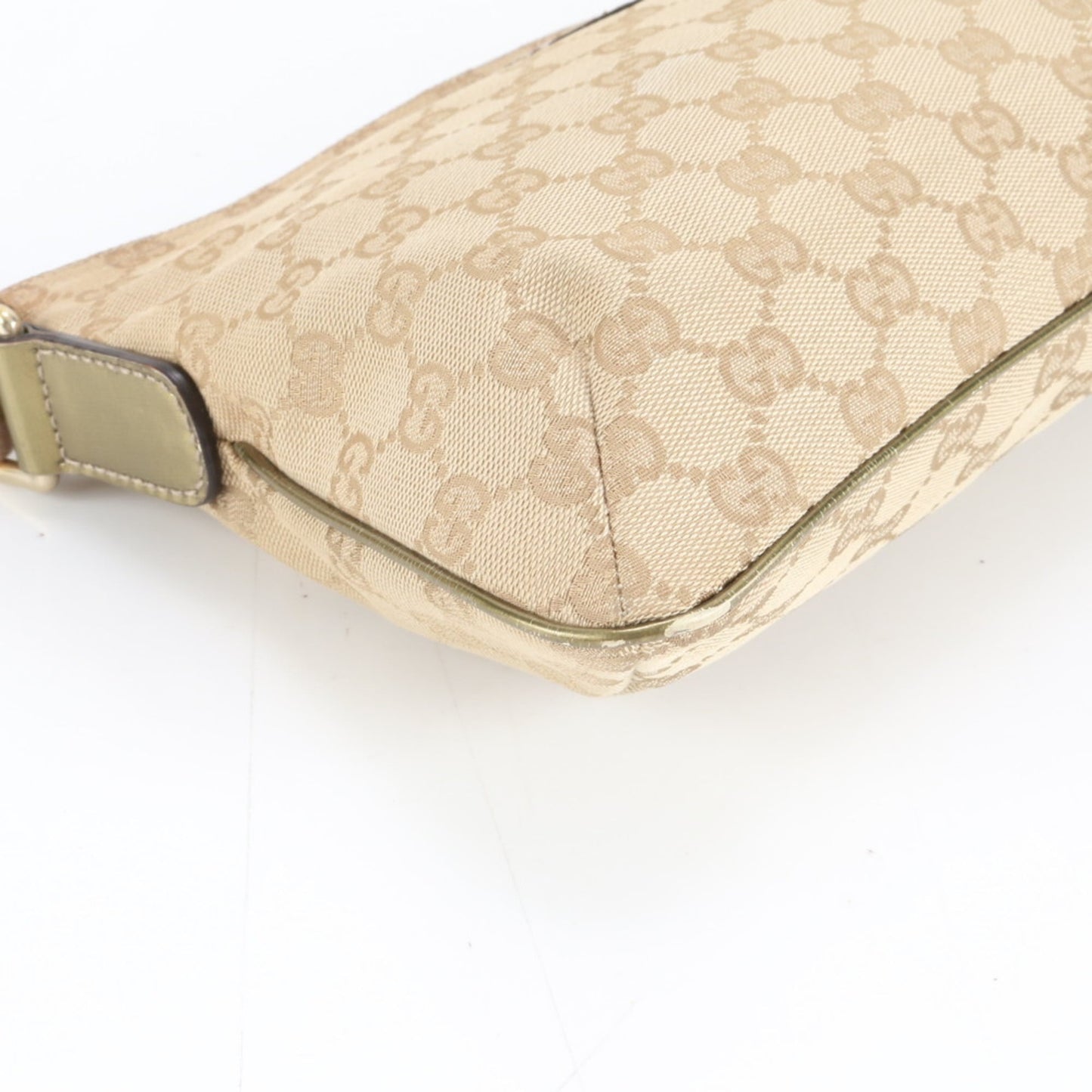 Gucci Beige Leather Canvas Shoulder Bag ( )