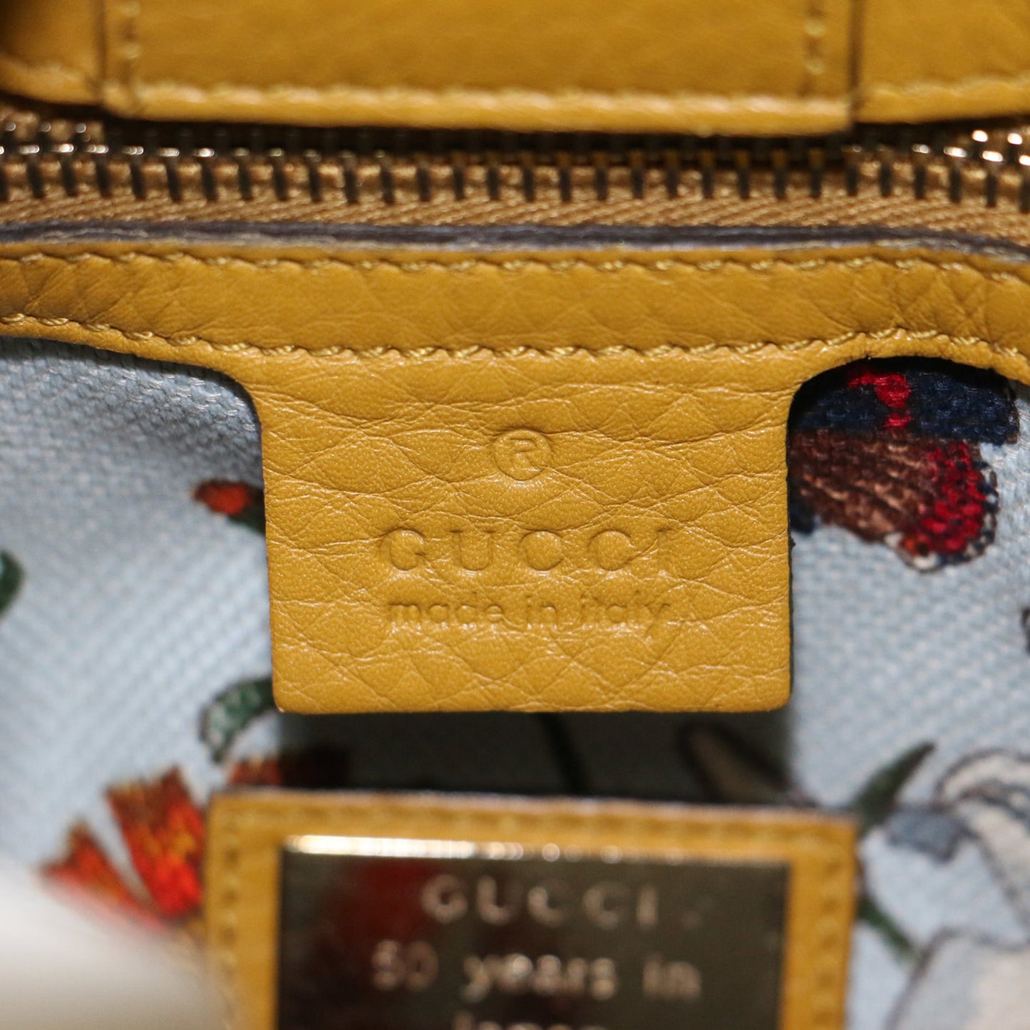 Gucci Mustard Leather Canvas Handbag Shoulder Bag ( )