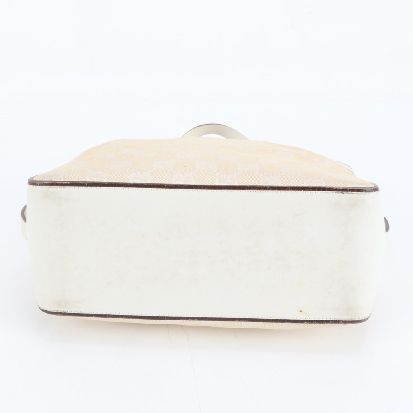 Gucci Ivory Leather Canvas Tote Bag ( )