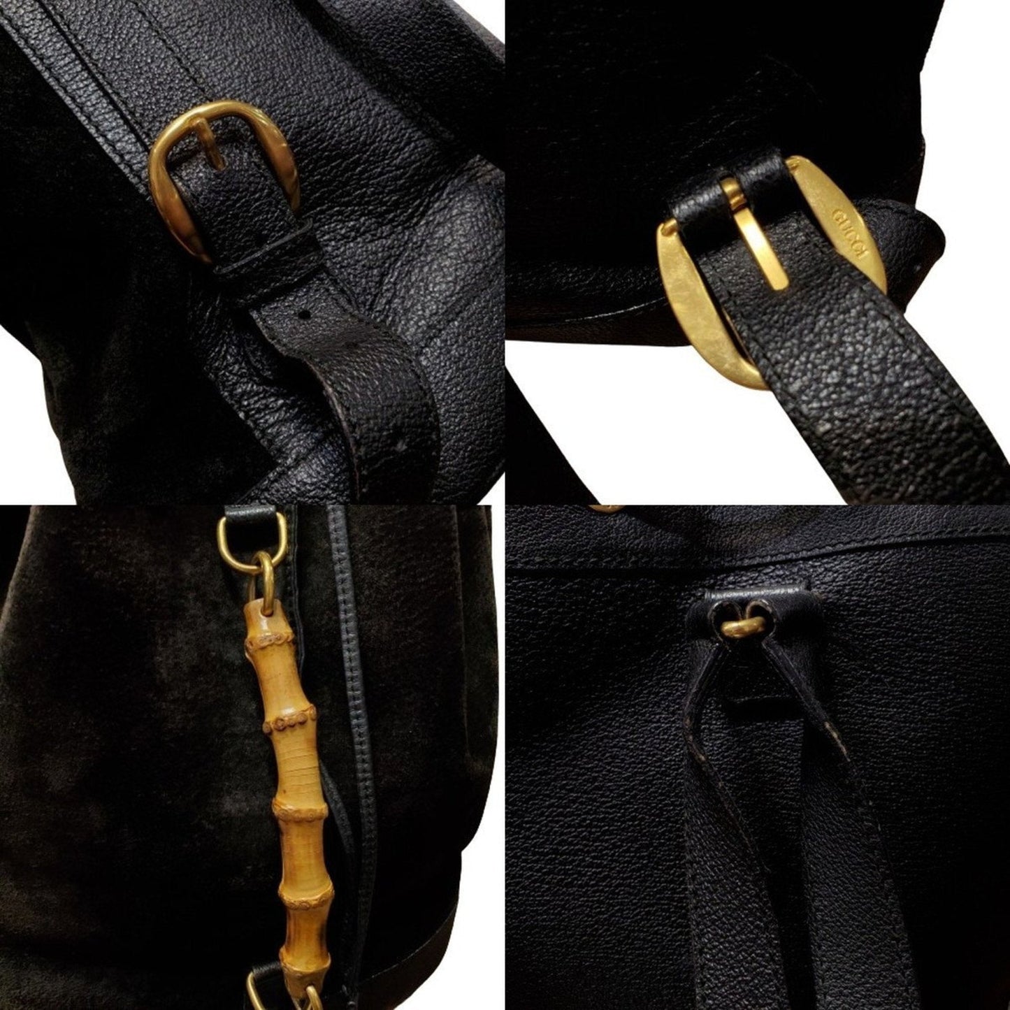Gucci Black Suede Leather Backpack ( )