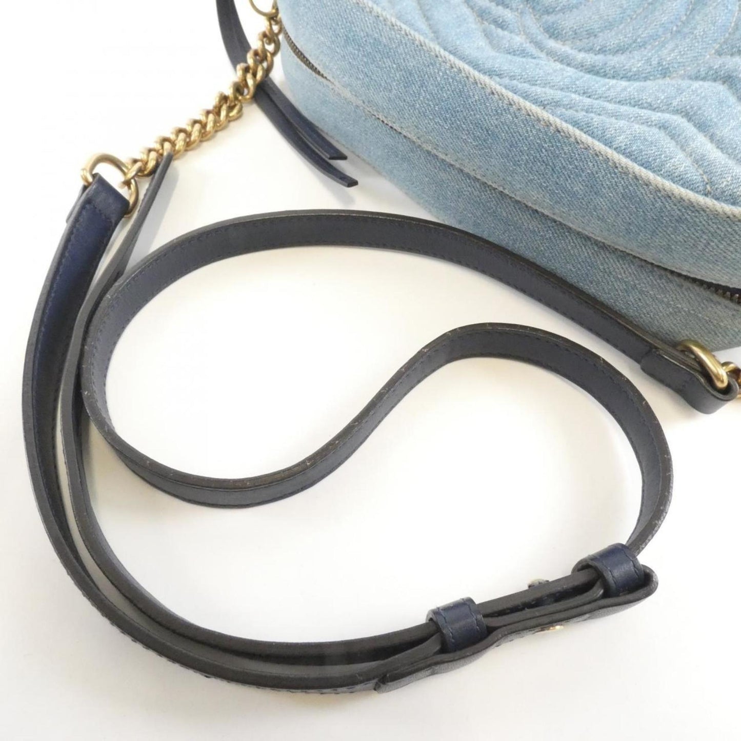 Gucci Blue Denim Shoulder Bag ( )