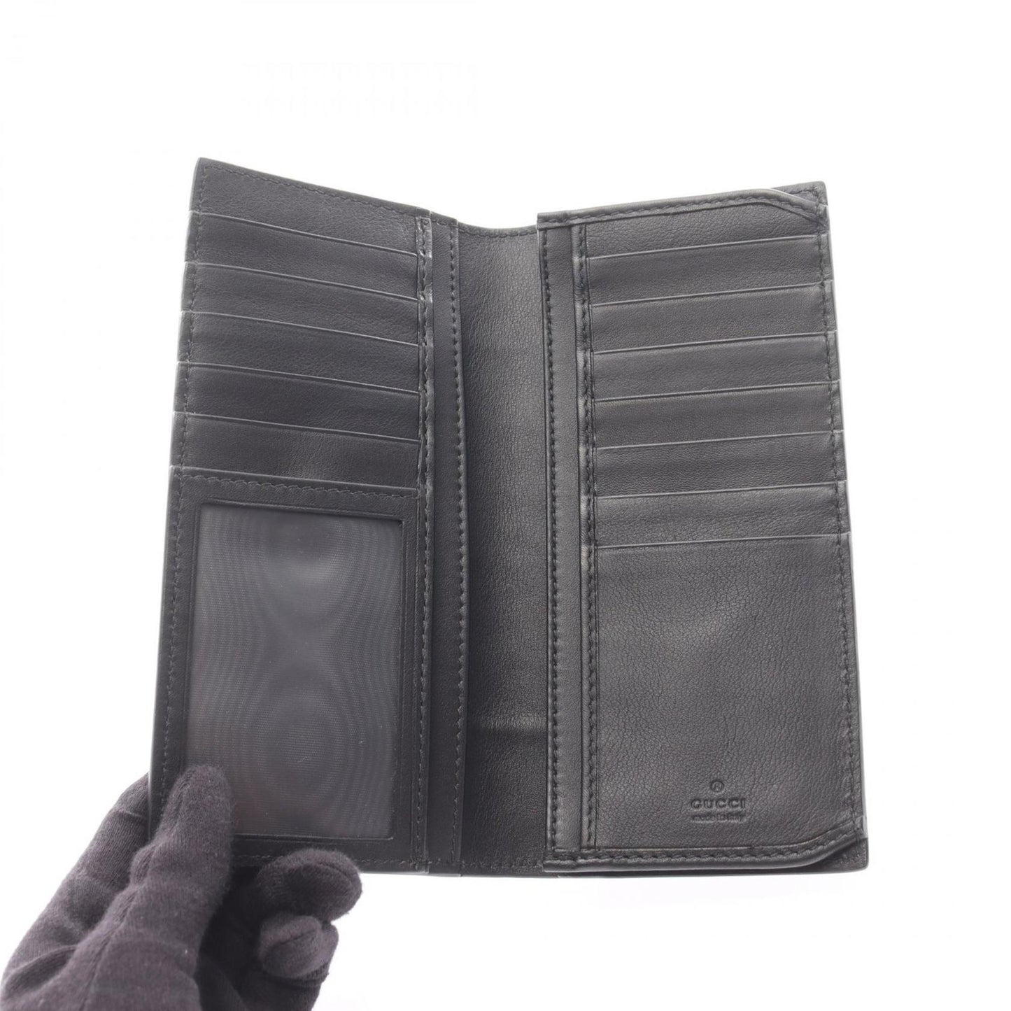 Gucci Black Leather Long Wallet (Bi-Fold) ( )