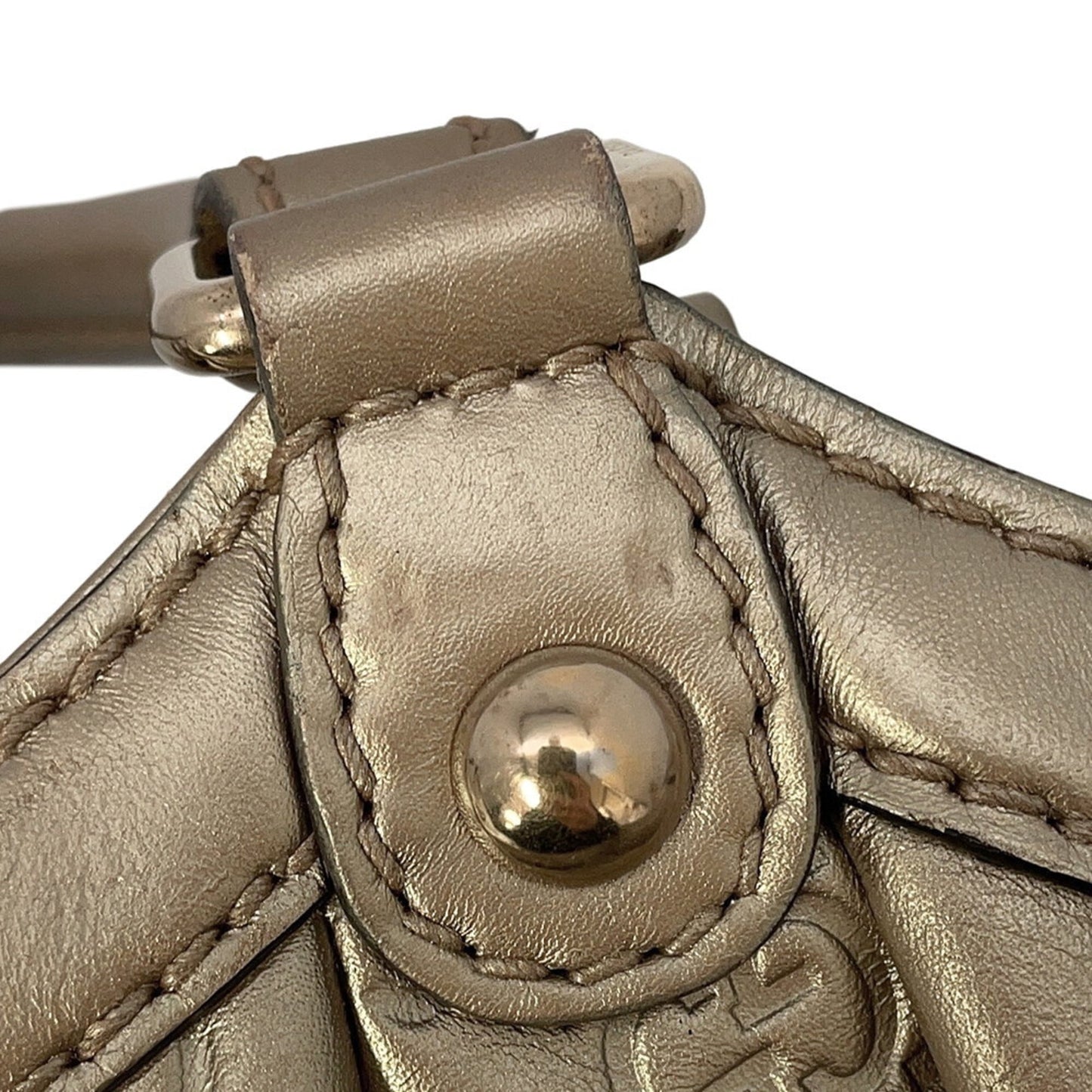 Gucci Sukey Beige Gold Leather Handbag ( )