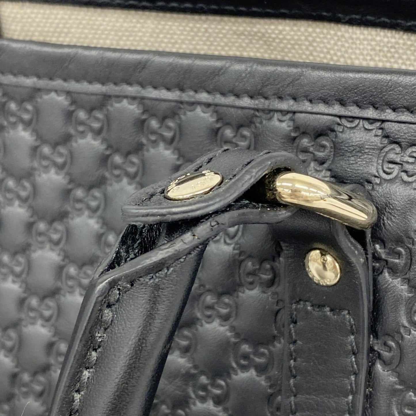 Gucci Black Leather Tote Bag ( )