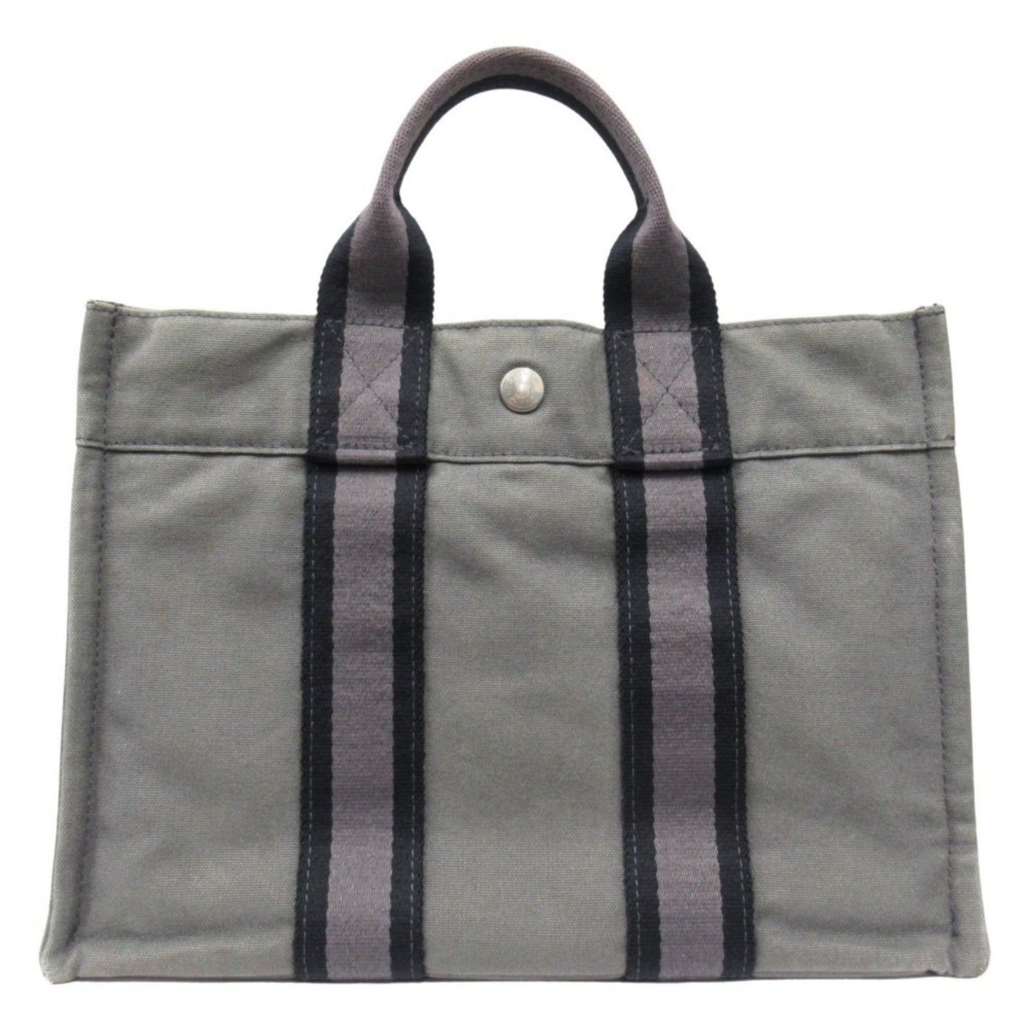 Hermes Fourre Tout Gray Canvas Tote Bag ( )