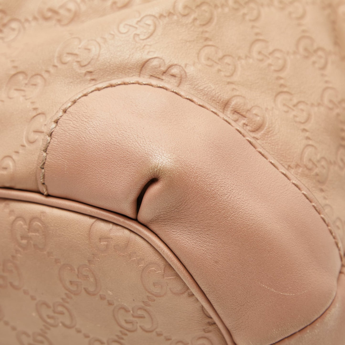 Gucci Beige Pink Canvas Leather Handbag Shoulder Bag ( )