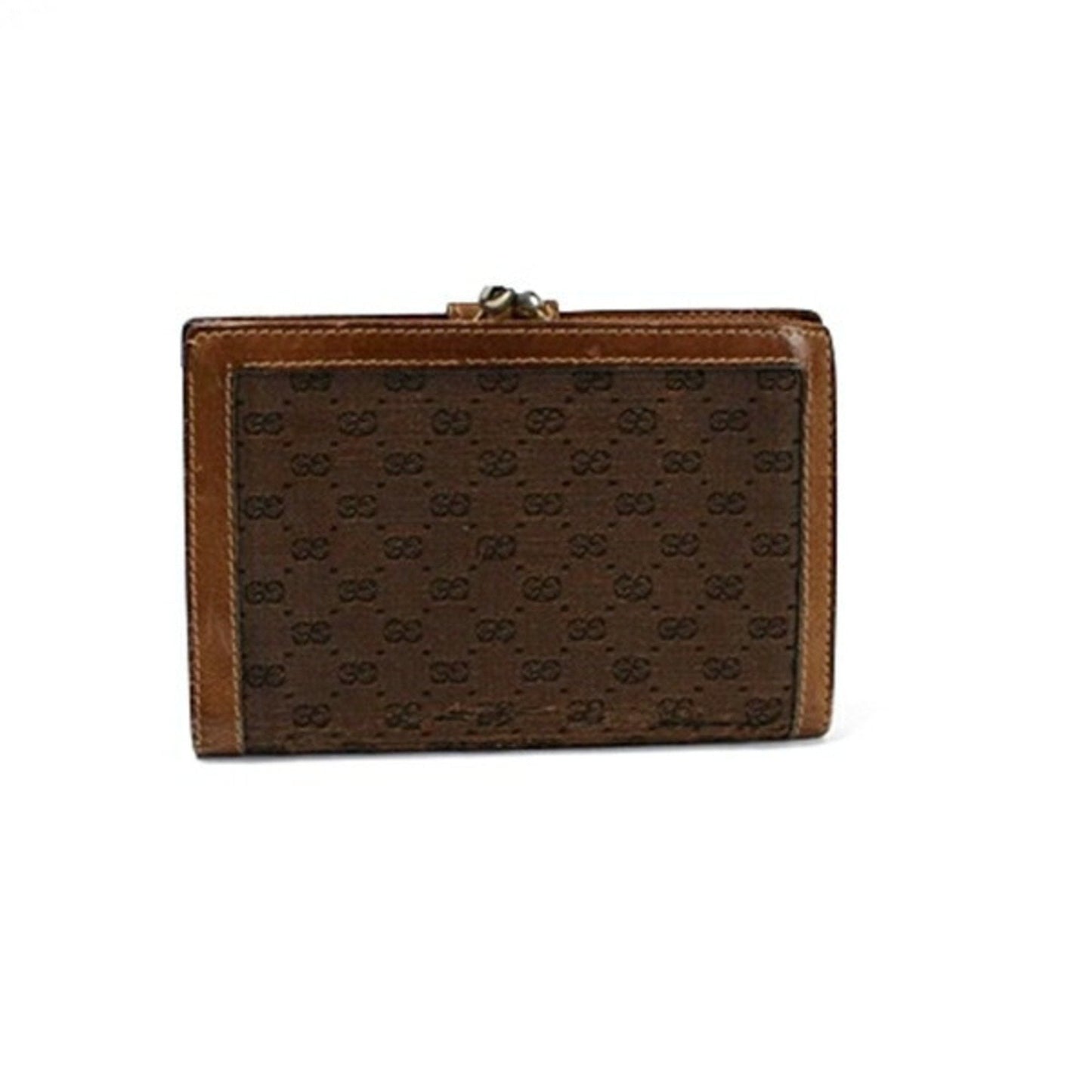 Gucci Brown Canvas Leather Wallet (Bi-Fold) ( )