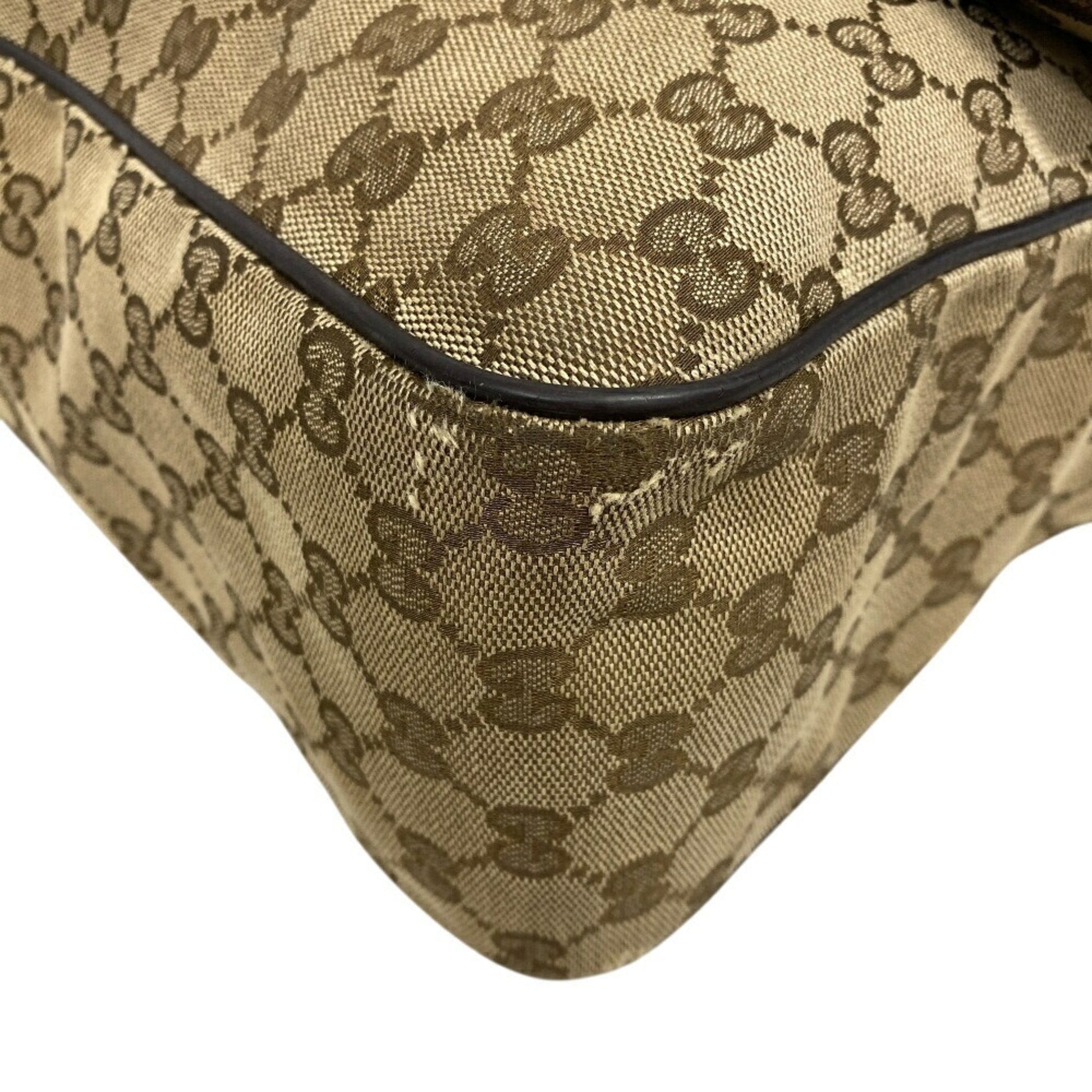 Gucci Leather Canvas Shoulder Bag