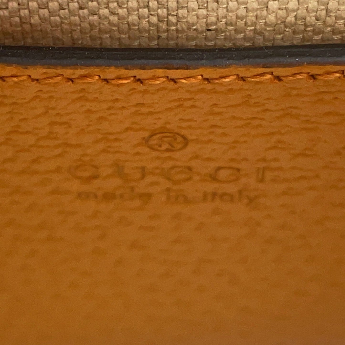 Gucci Light Brown White Raffia Leather Handbag ( )