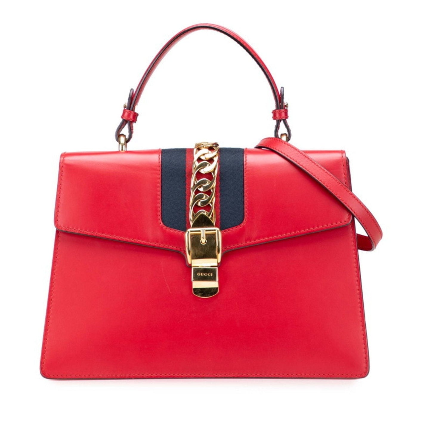 Gucci Sherry Line Red Color Leather Handbag Shoulder Bag ( )