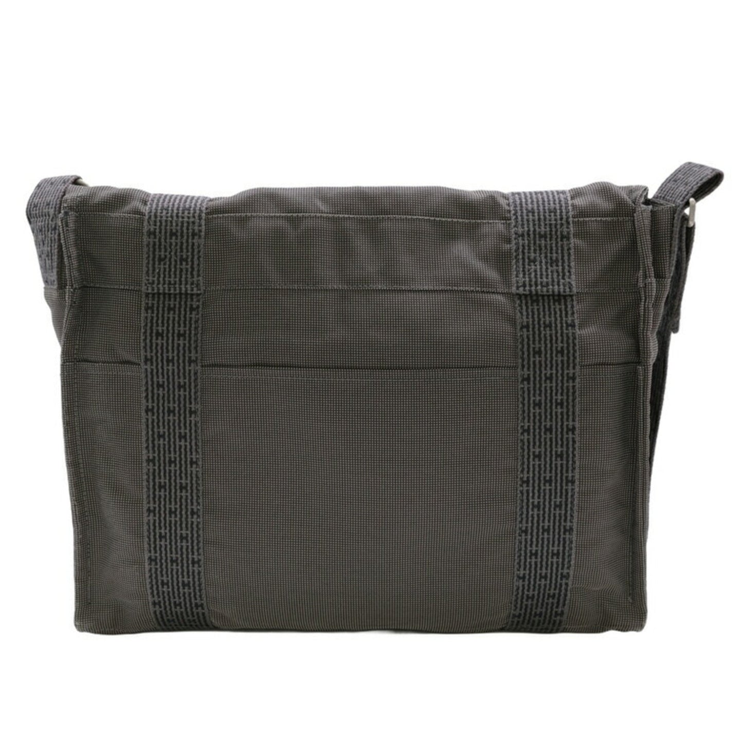Hermes Gray Nylon Canvas Shoulder Bag ( )