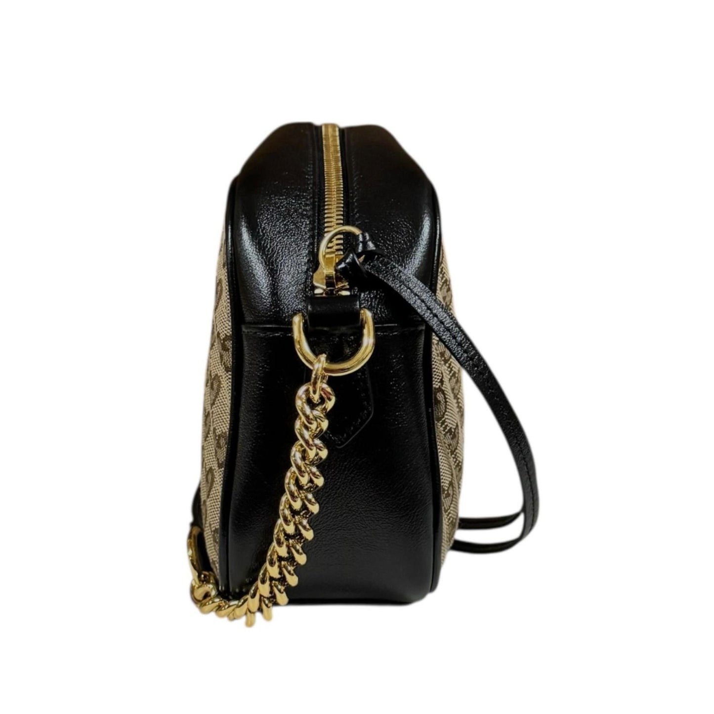 Gucci Black Brown Gg Canvas Shoulder Bag ( )