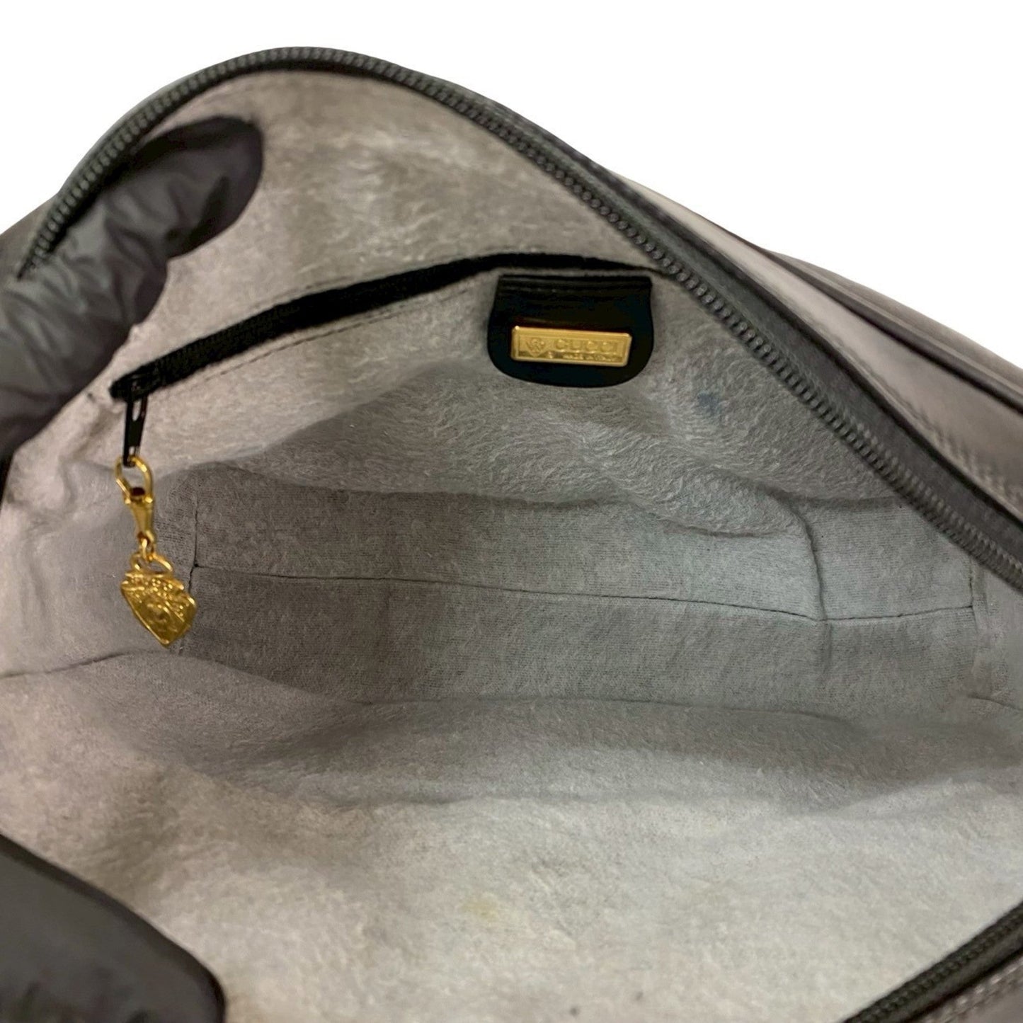 Gucci Black Leather Pvc Pochette Shoulder Bag ( )