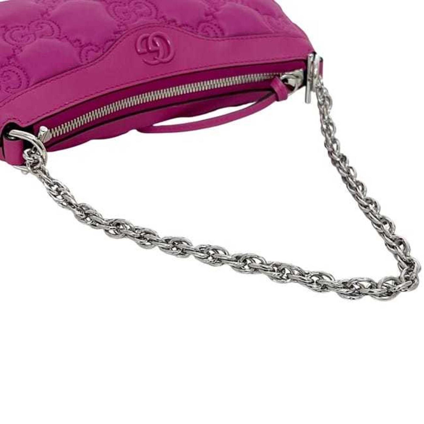Gucci Pink Nylon Leather Canvas Shoulder Bag ( )