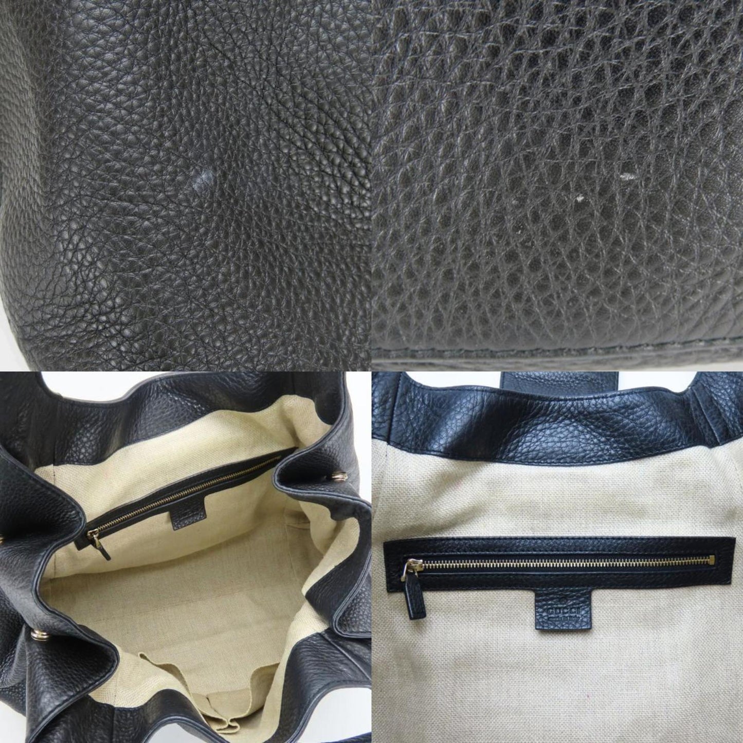 Gucci Black Leather Tote Bag ( )