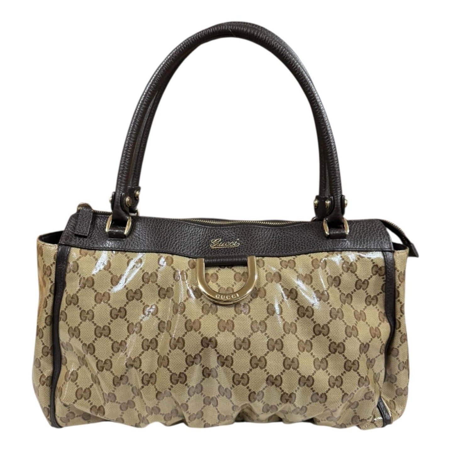 Gucci Brown Pvc Coated Canvas Tote Bag ( )