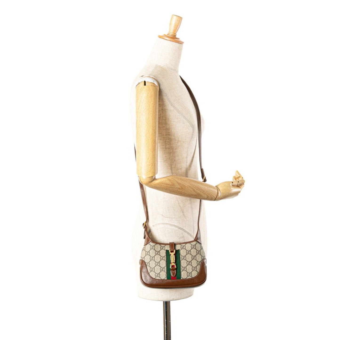 Gucci Beige Brown Pvc Leather Handbag Shoulder Bag ( )