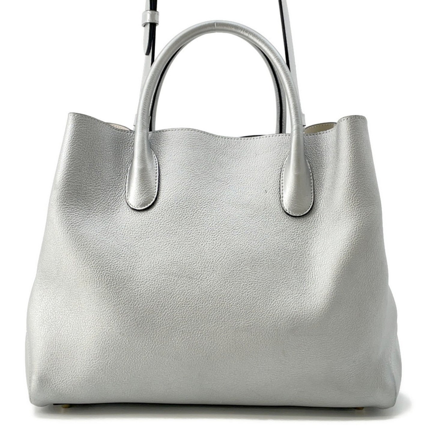 Christian Dior Silver Leather Handbag Shoulder Bag ()
