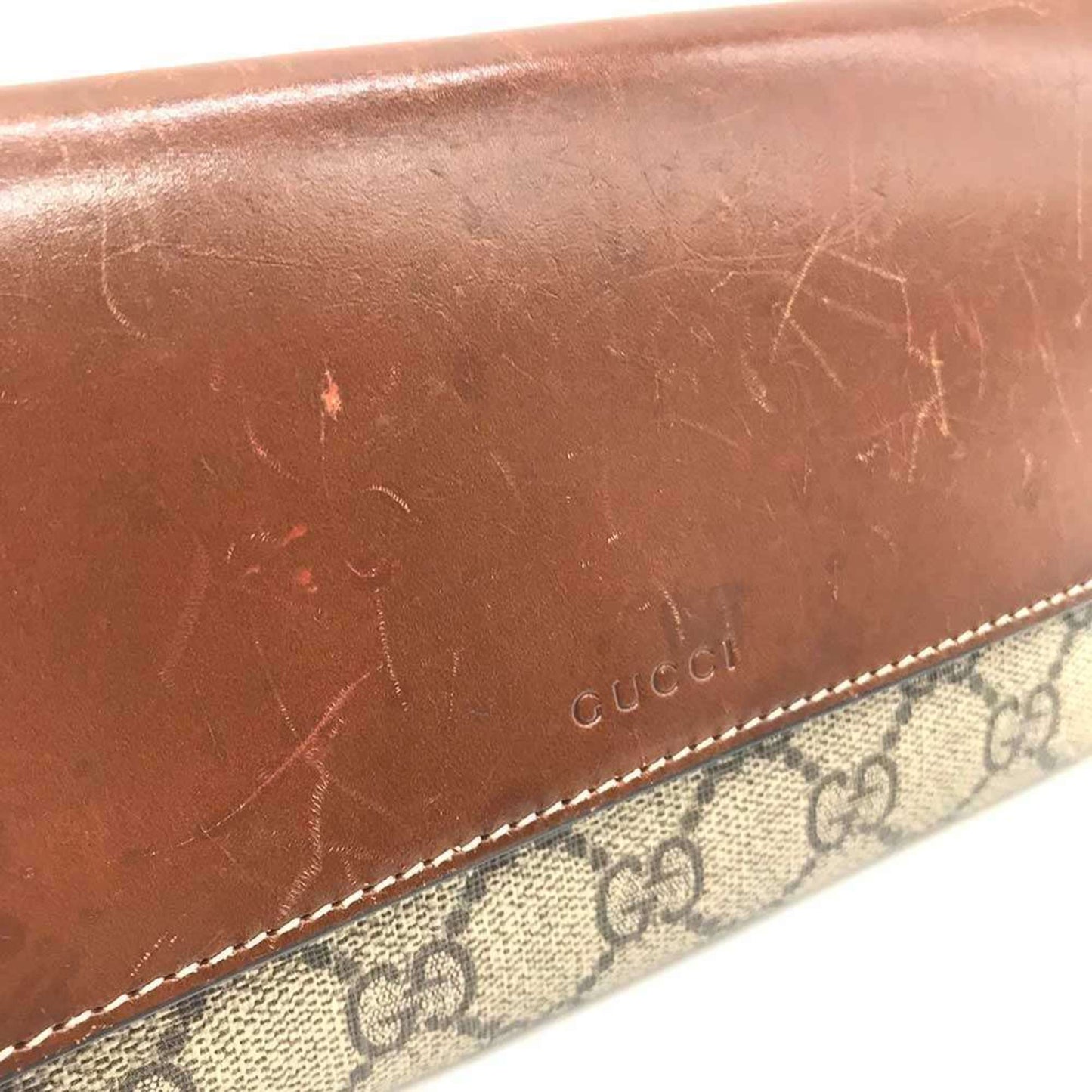 Gucci Brown Gg Supreme Leather Long Wallet (Bi-Fold) ( )