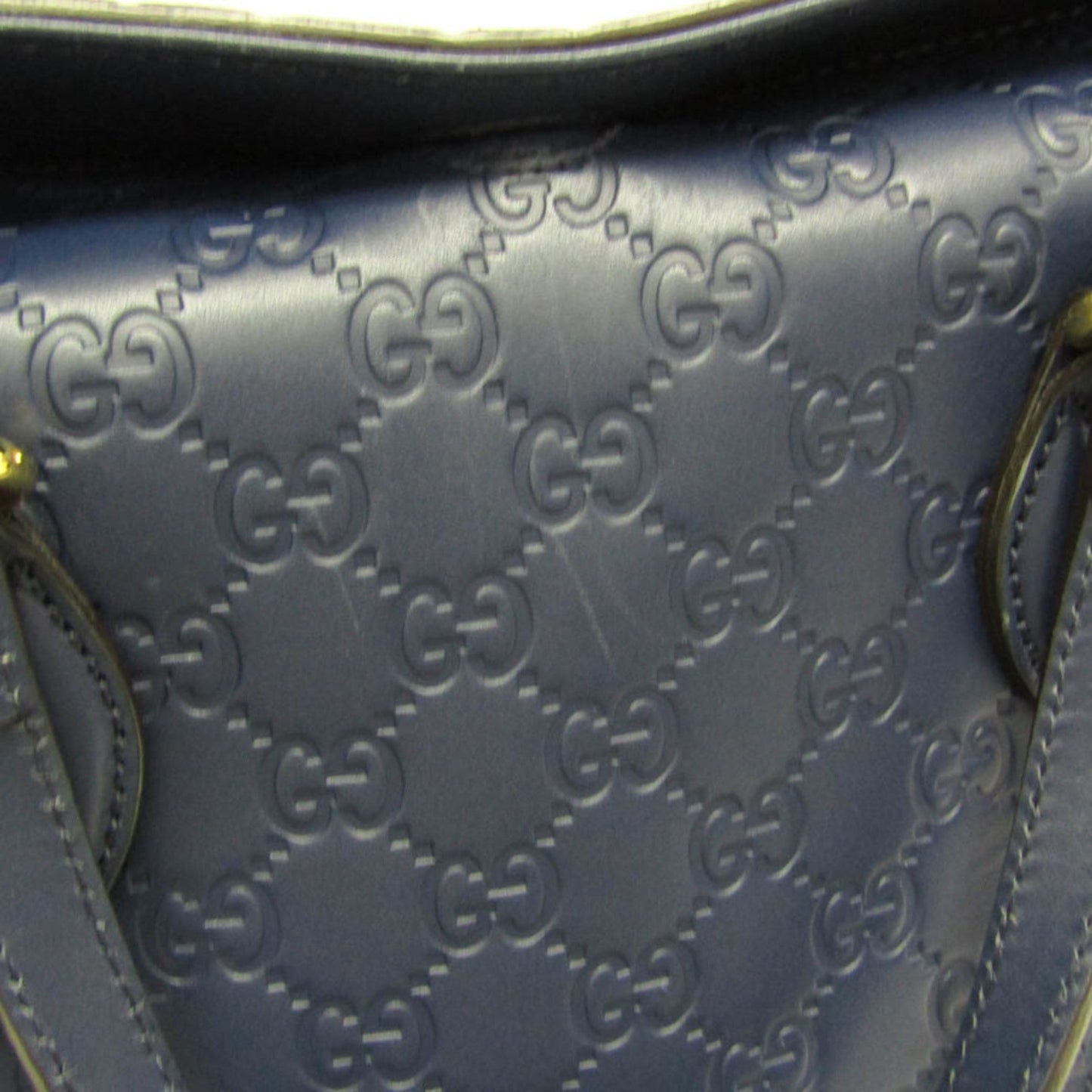 Gucci Guccissima Blue Leather Handbag Shoulder Bag ( )