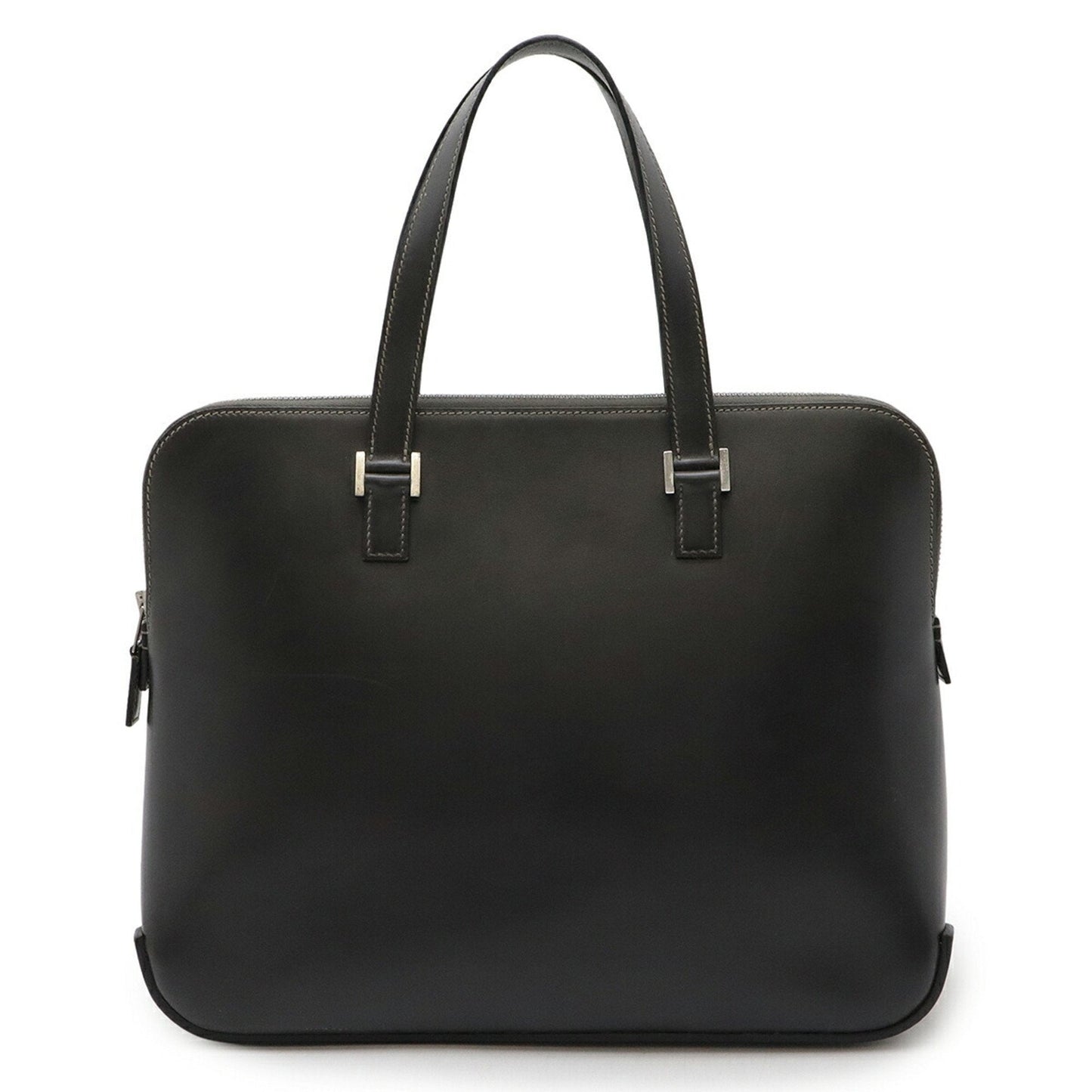 Hermes Dark Gray Box Calf Leather Handbag Tote Bag ( )