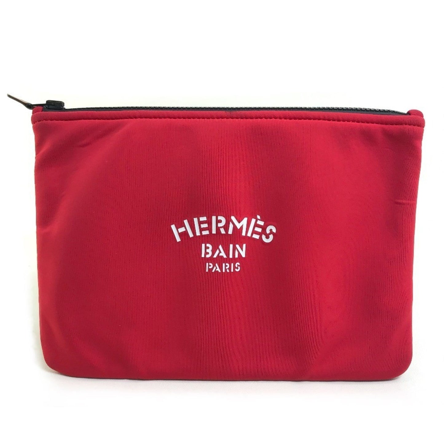 Hermes Red Color Polyamide Clutch Bag Pouch ( )