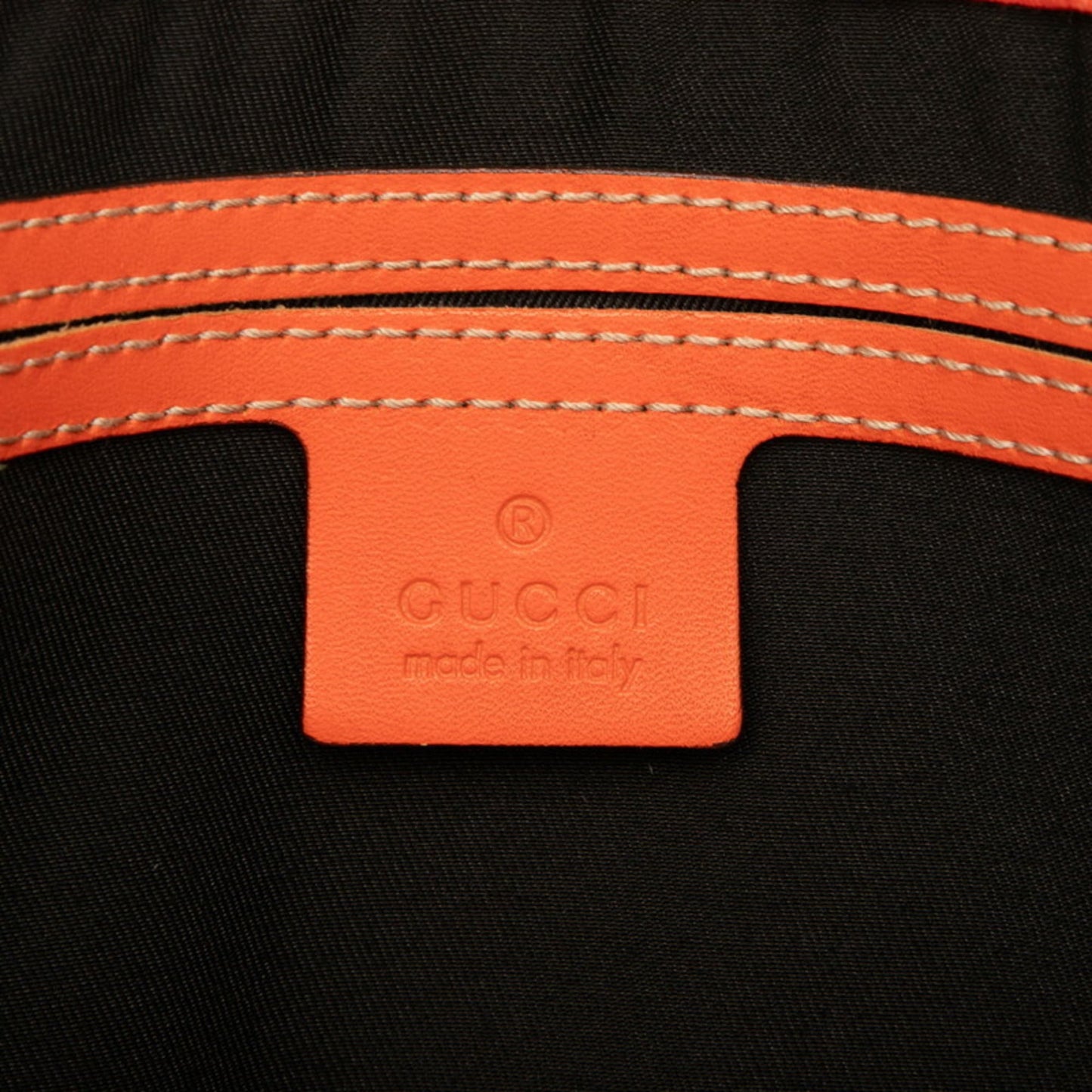 Gucci Black Orange White Pvc Leather Handbag ( )